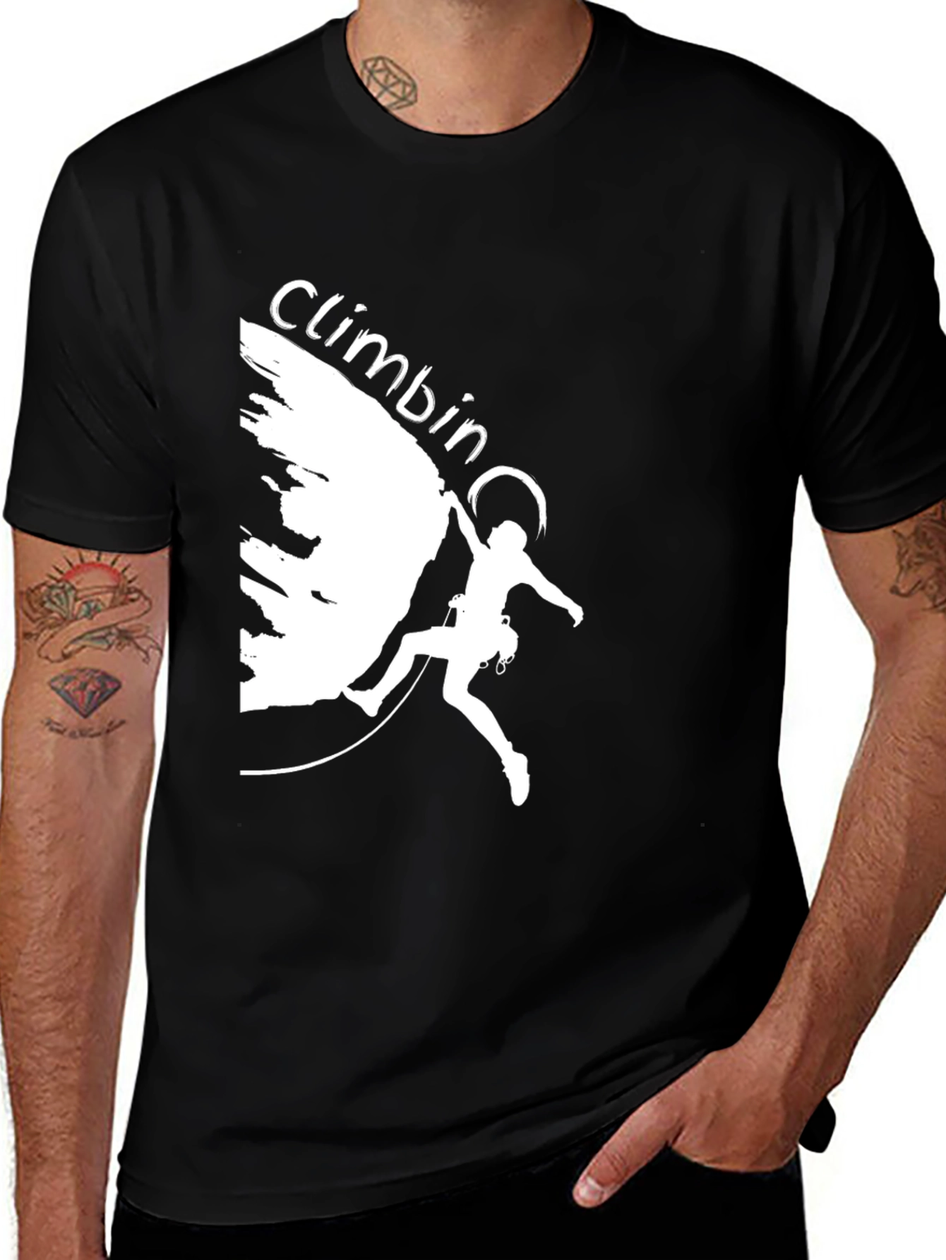 Variant 27 of Climbing Graphic Tee - Black