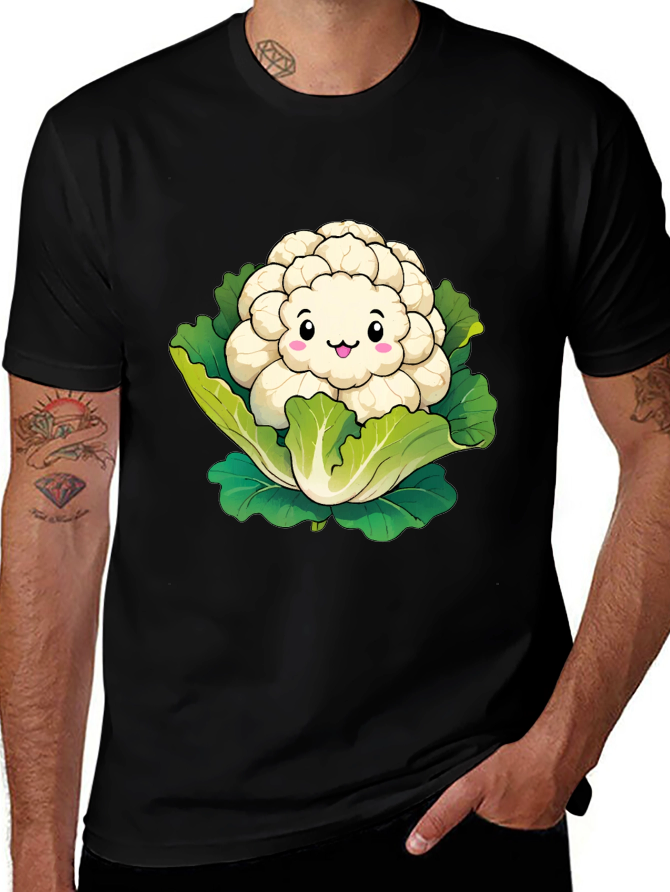 Variant 18 of Cute Cauliflower Cartoon Graphic Tee