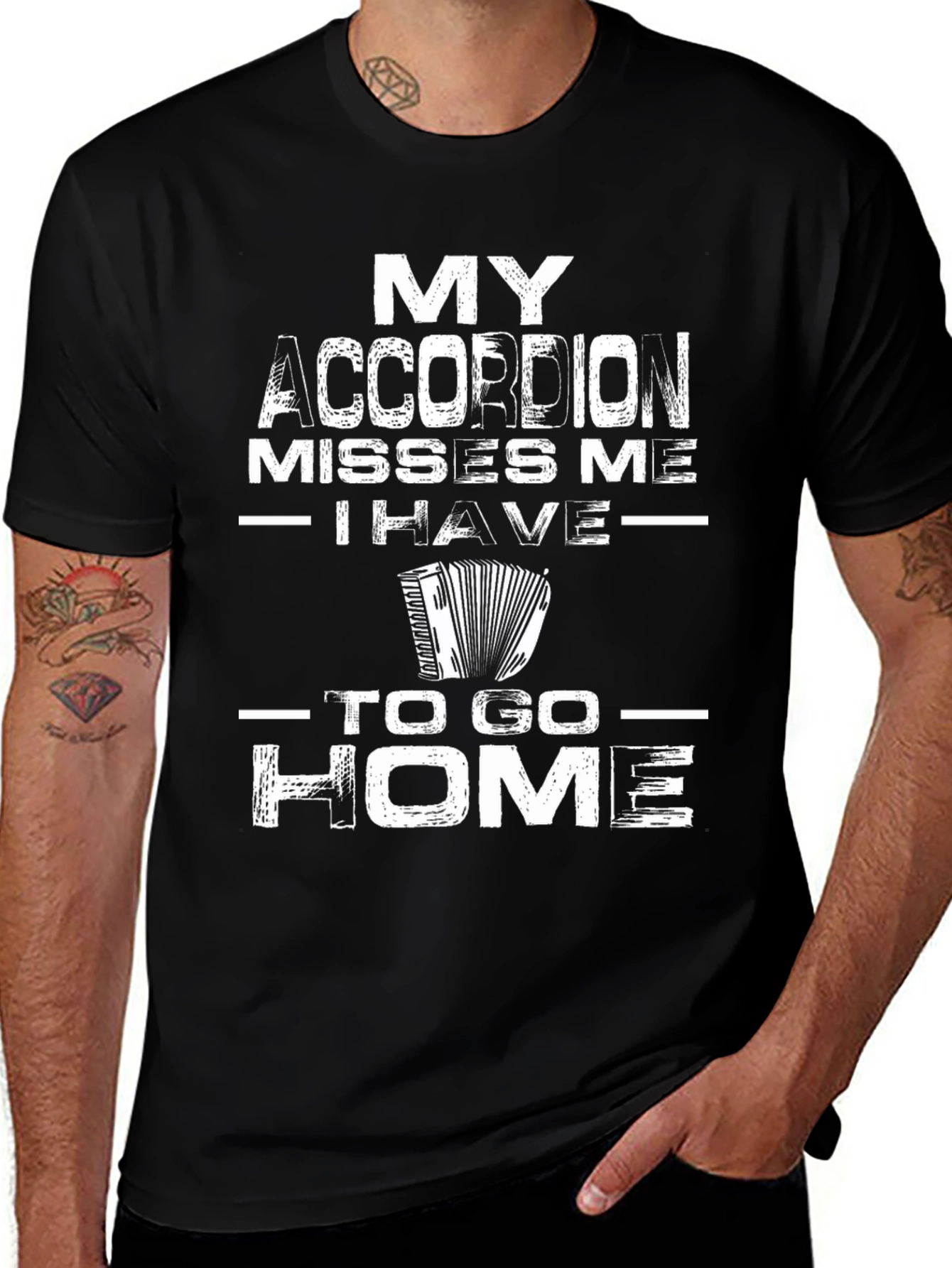 Variant 30 of Accordion Misses Me T-Shirt - Musician Humor Tee