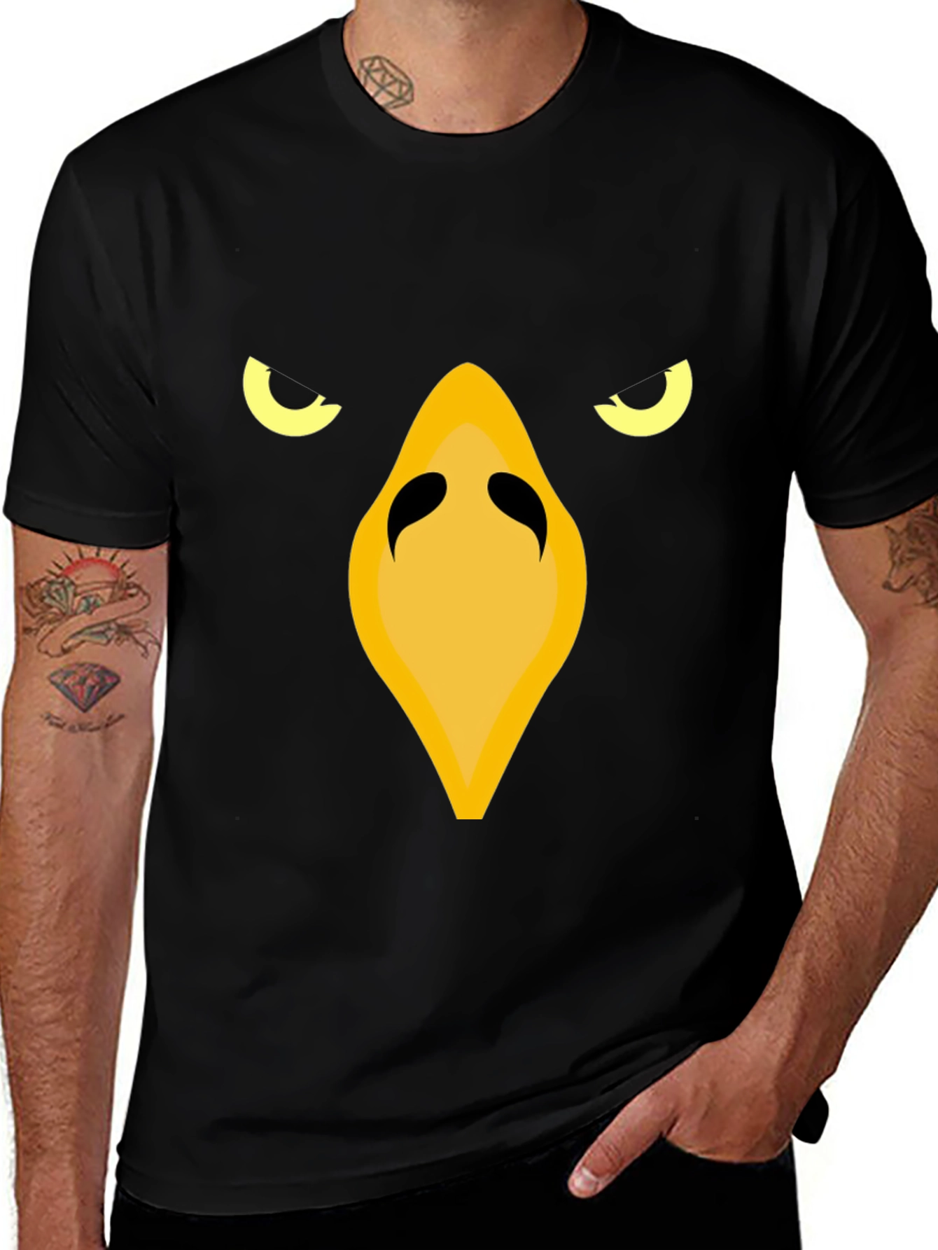 Variant 20 of Raven Face Graphic Tee - Black