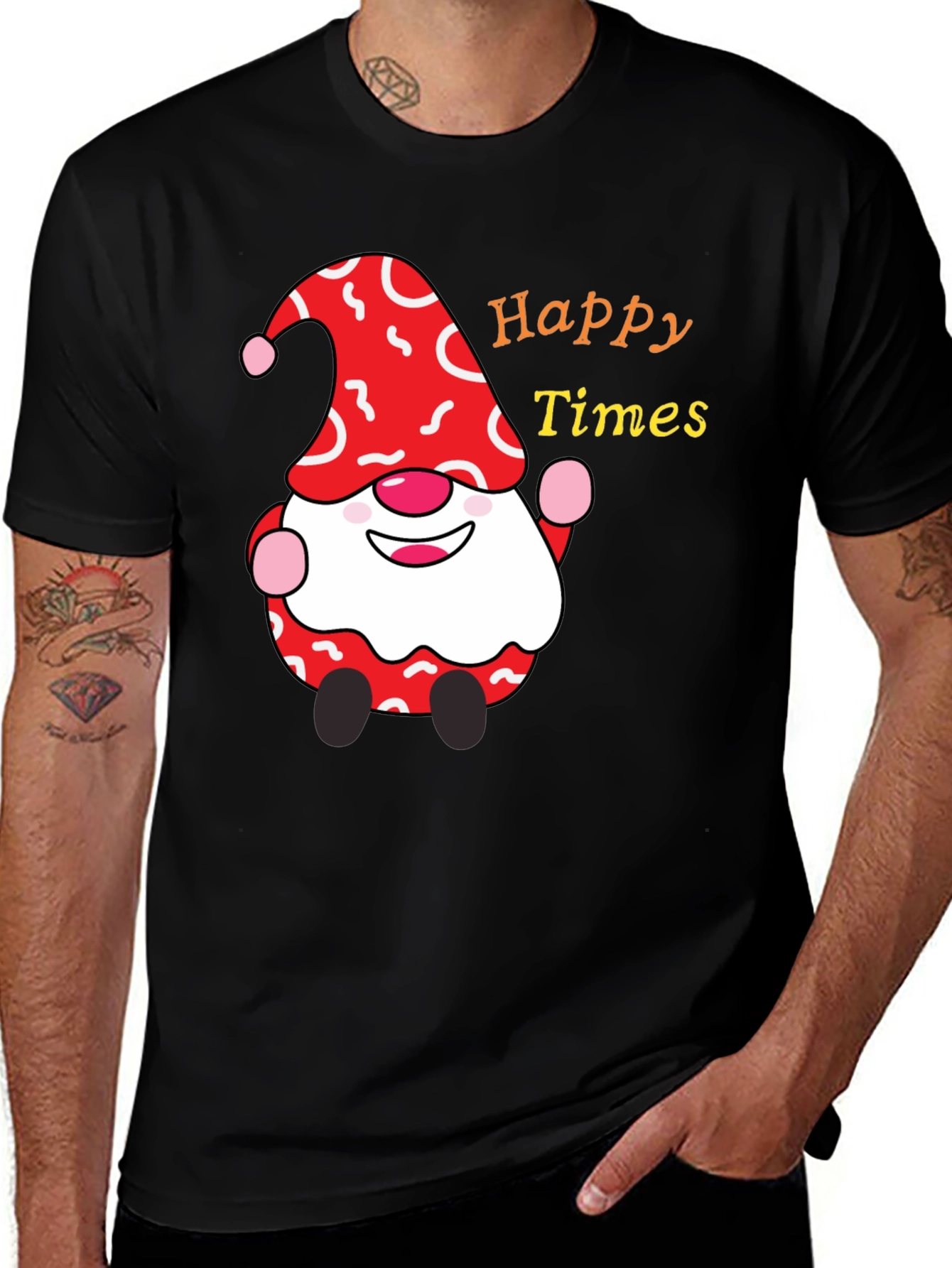 Variant 8 of Happy Times Gnome T-Shirt - Festive Holiday Apparel