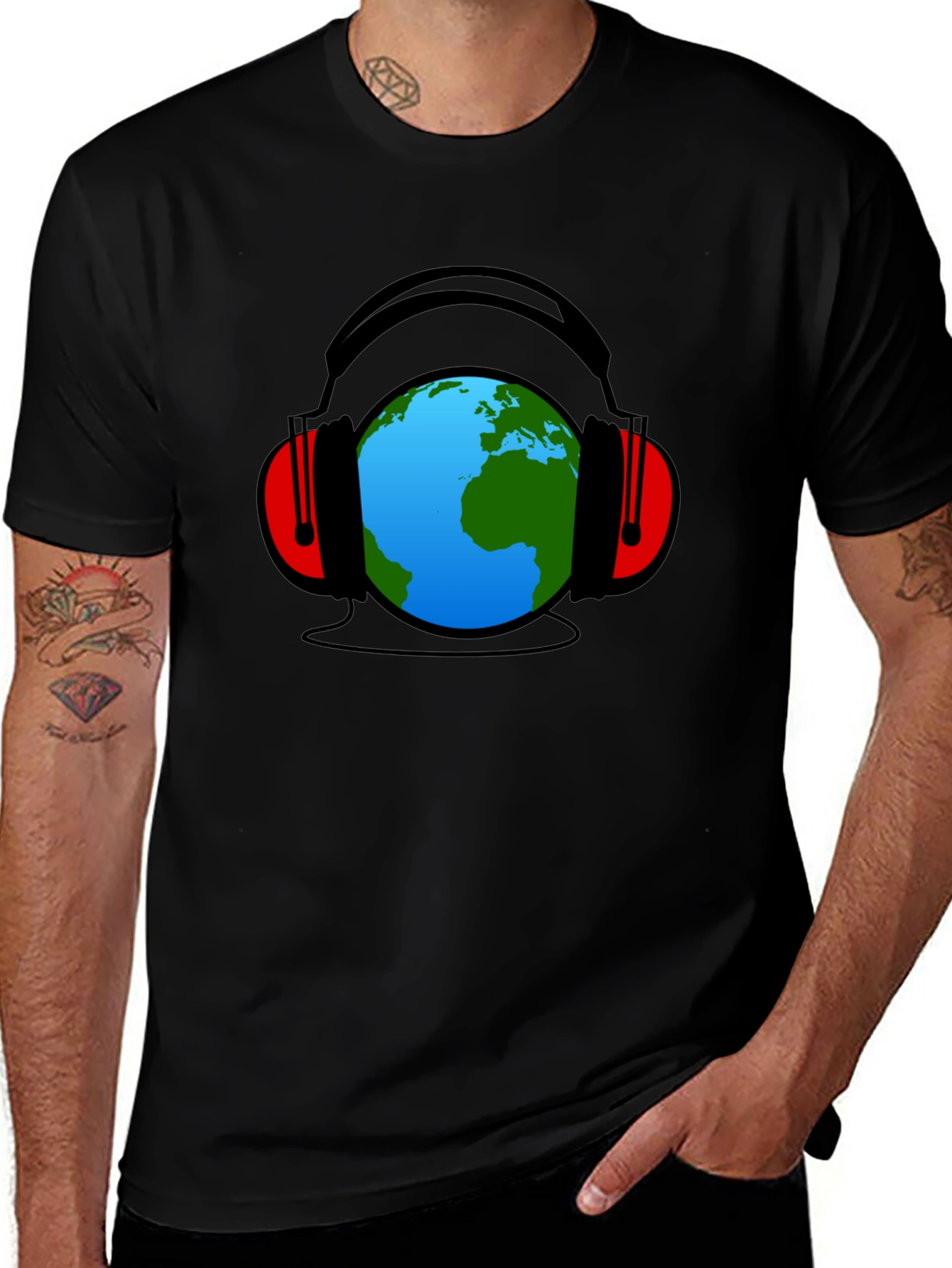 Variant 28 of Earth Tunes Graphic Tee - World Music Lover Shirt