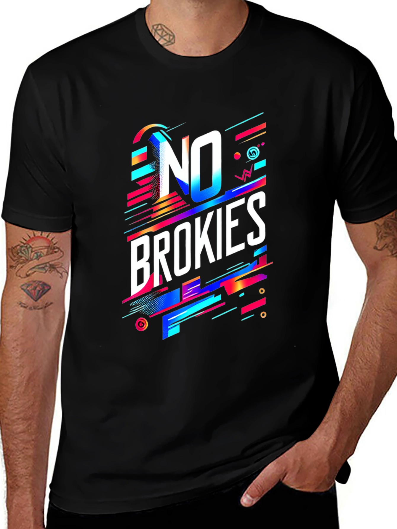 Variant 19 of No Brokies Graphic Tee - Urban Style