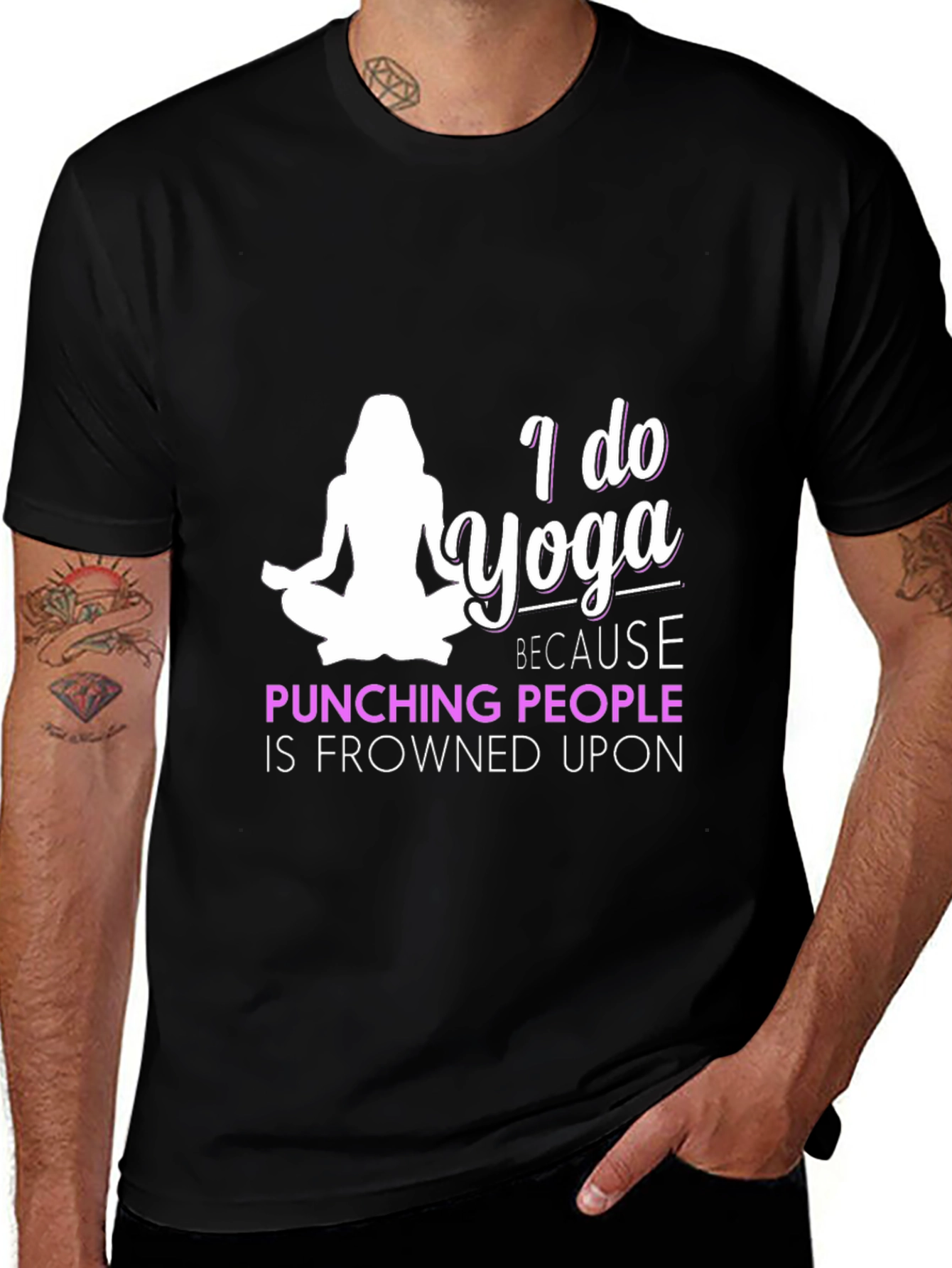 Variant 29 of Yoga Motivation Tee - Punching People Frowned Upon