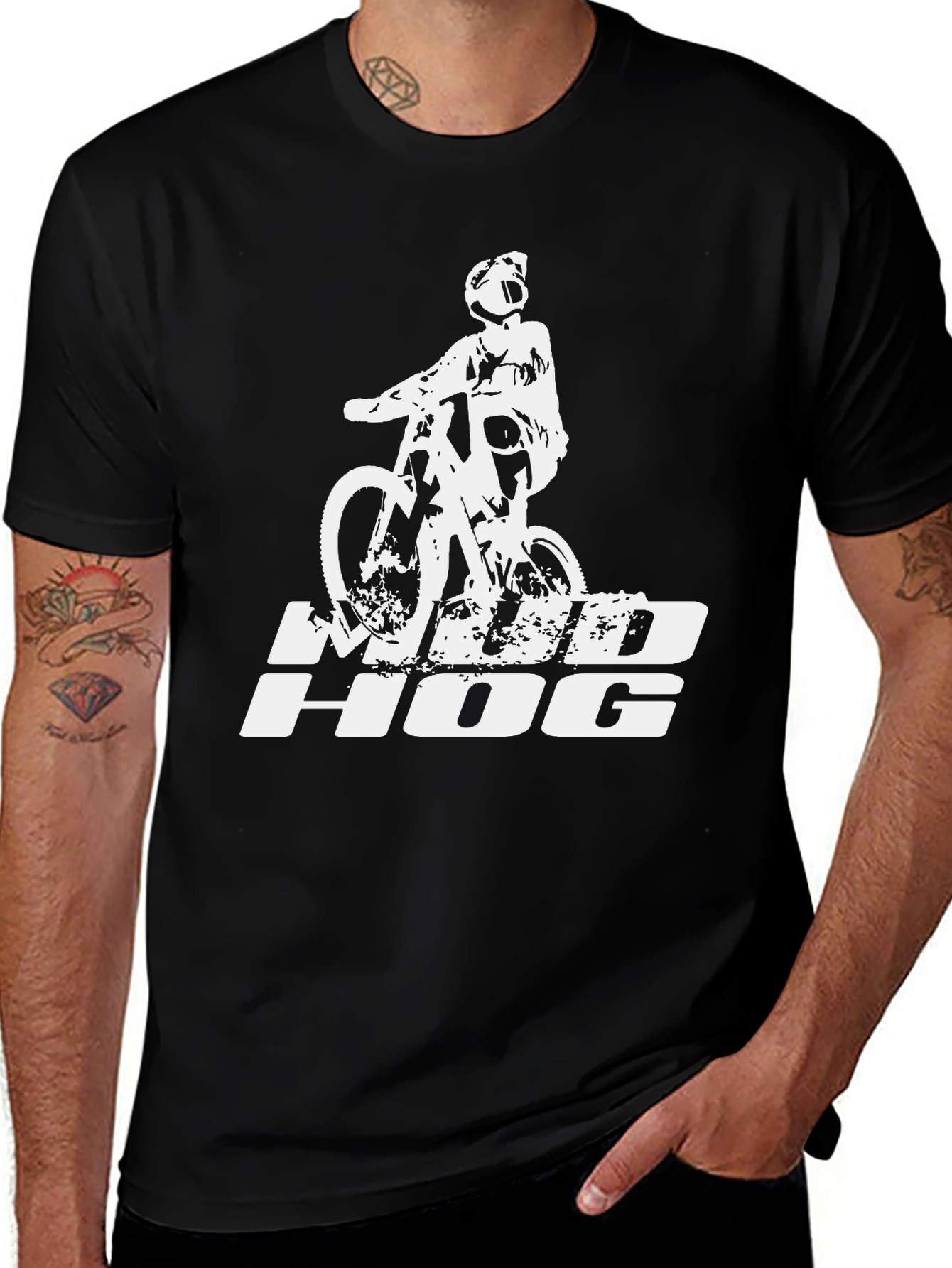 Variant 13 of Mud Hog Mountain Bike T-Shirt - Black