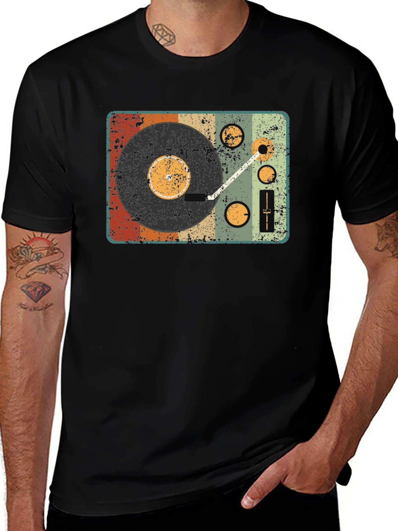 Variant 26 of Retro Turntable Graphic T-Shirt - Vintage Music Lover Tee