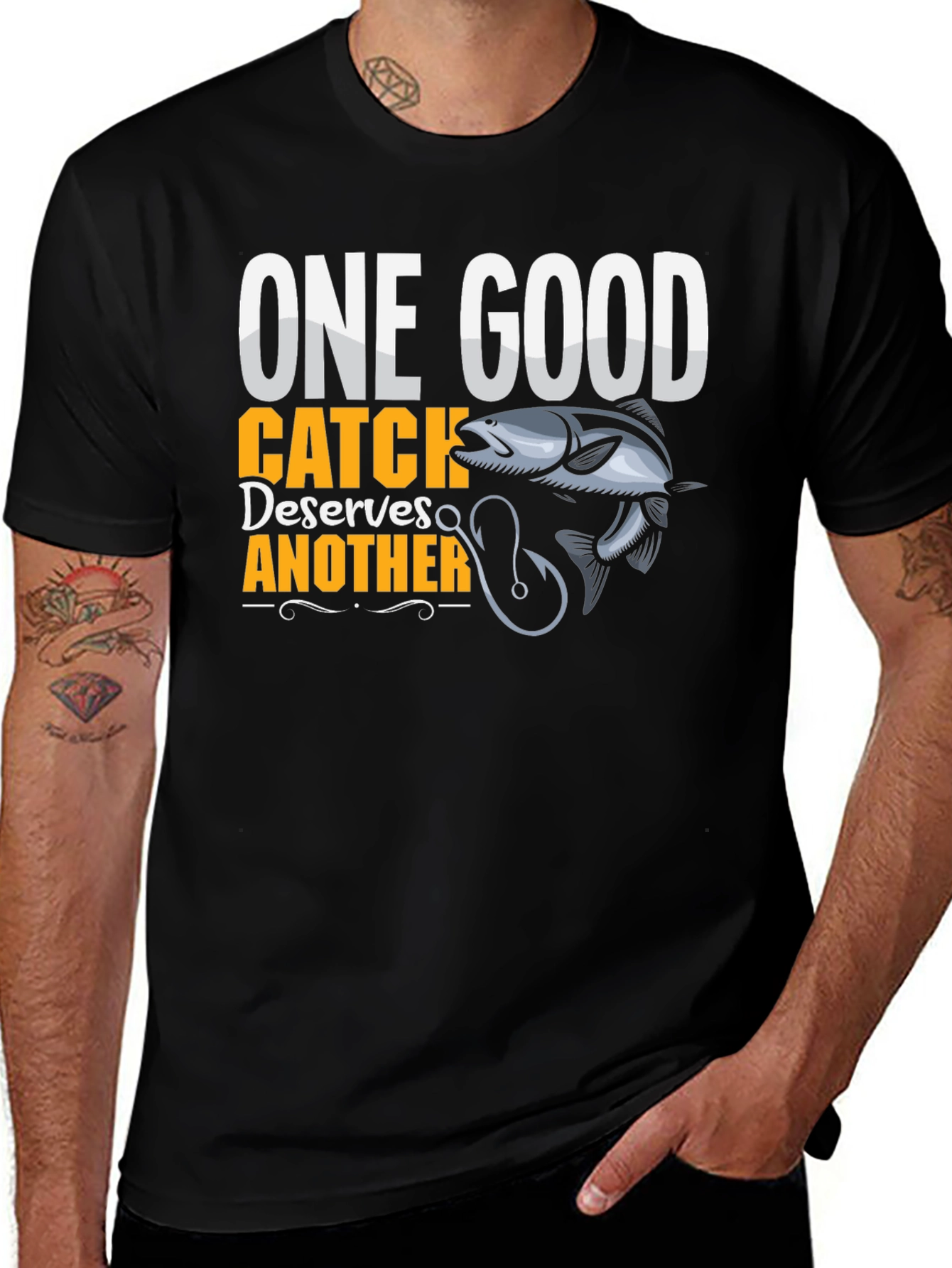Variant 24 of One Good Catch T-Shirt Fishing Humor Tee