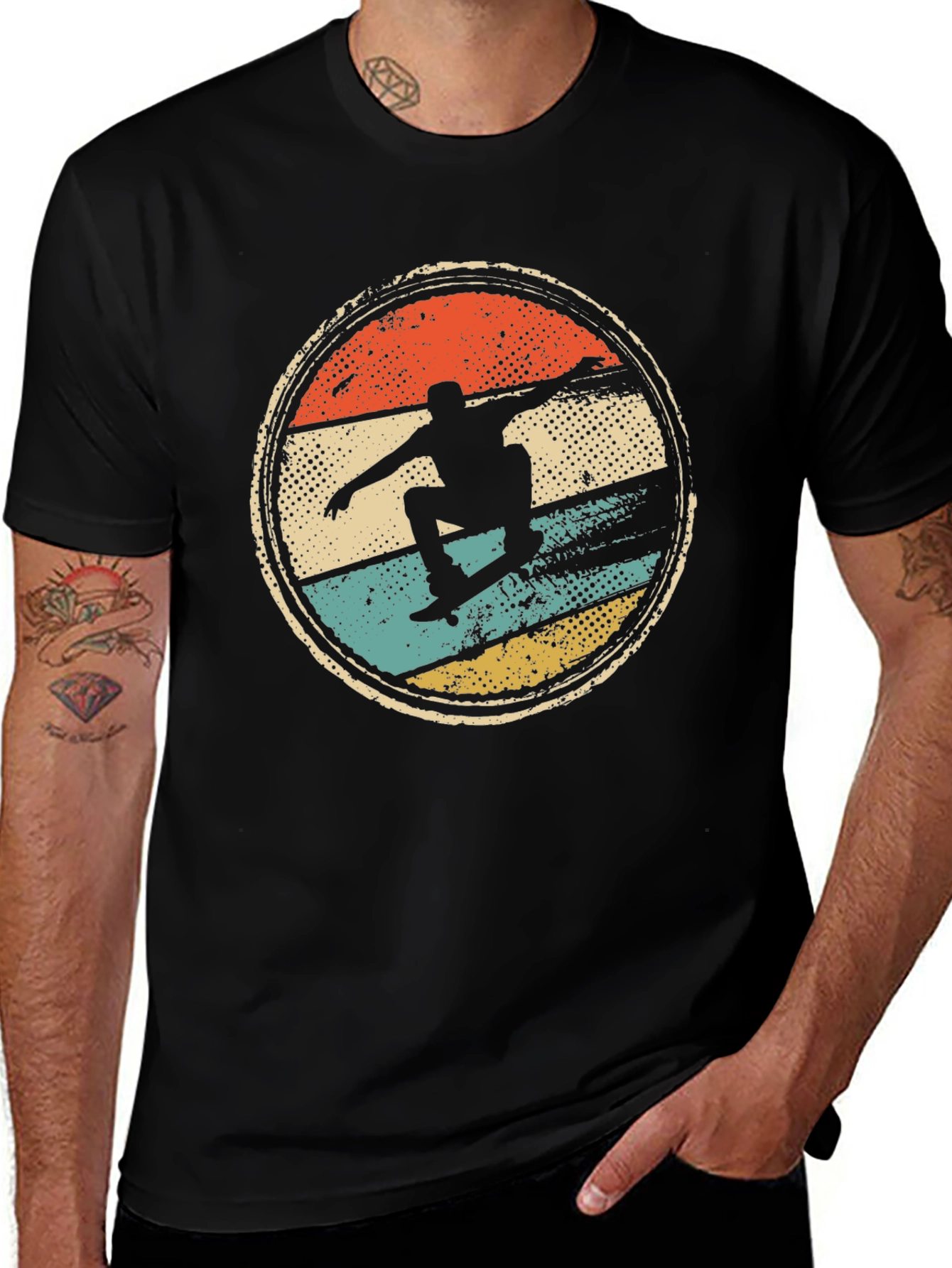 Variant 11 of Retro Skater T-Shirt - Vintage Style Skateboarding Tee