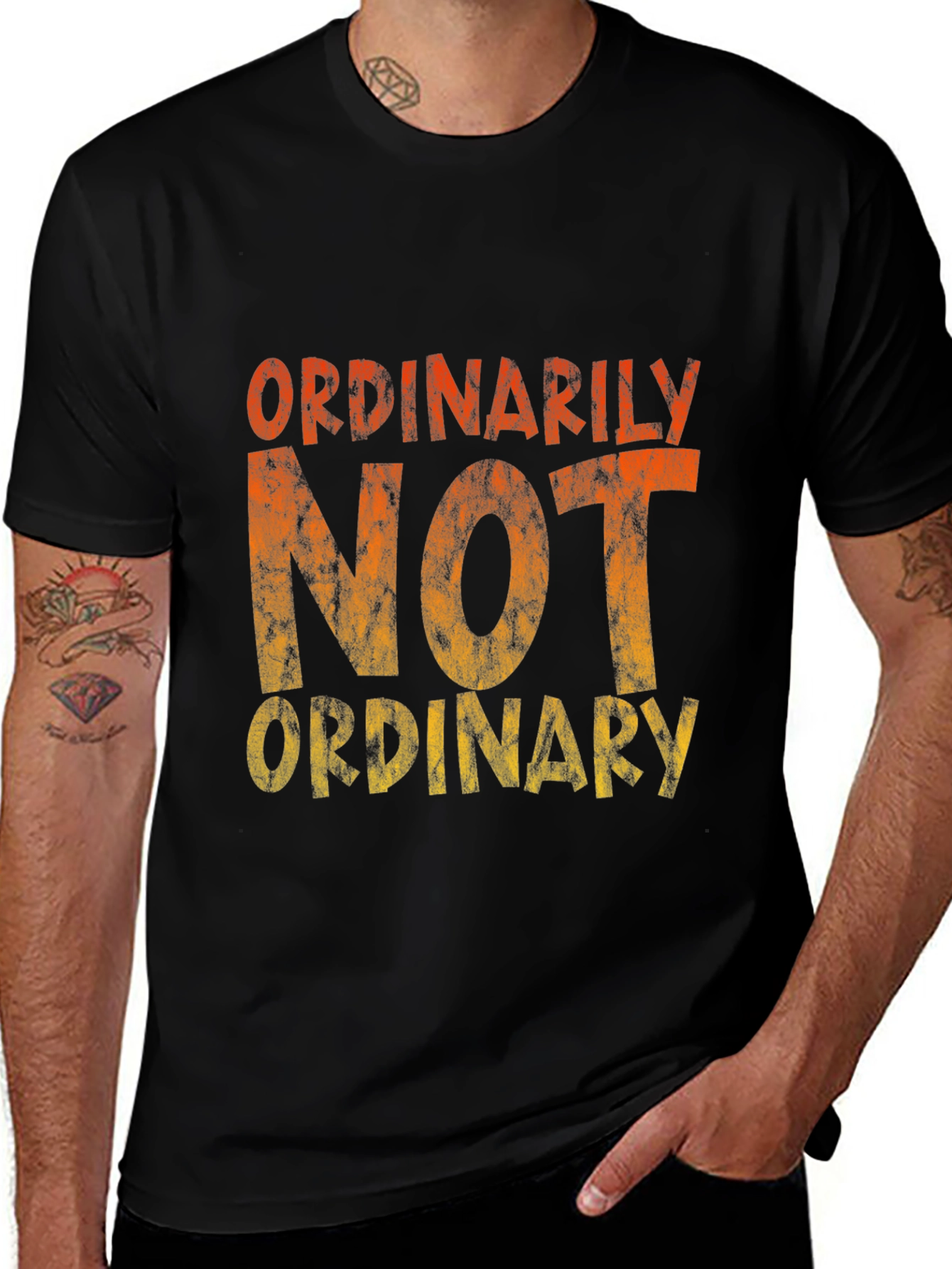 Variant 9 of Not Ordinary Graphic Tee - Men's Black T-Shirt