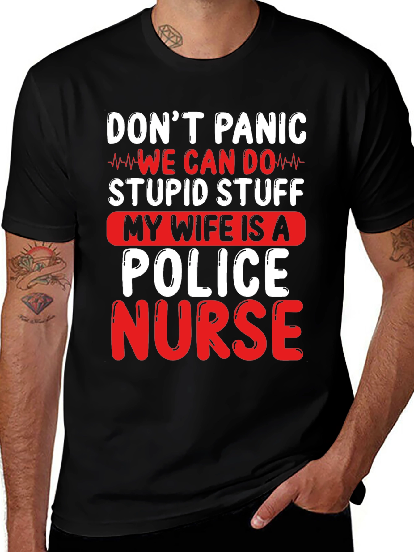Variant 23 of Funny Wife Is A Police Nurse T-Shirt
