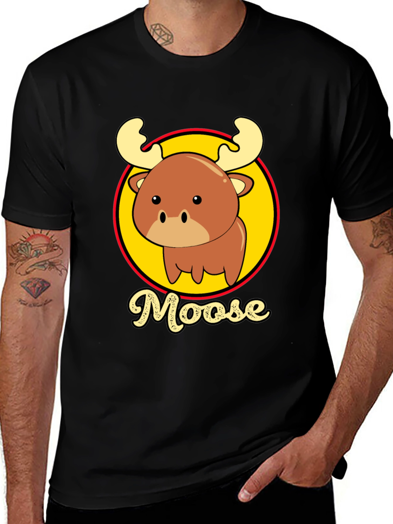 Variant 21 of Cute Moose T-Shirt - Cartoon Animal Graphic Tee