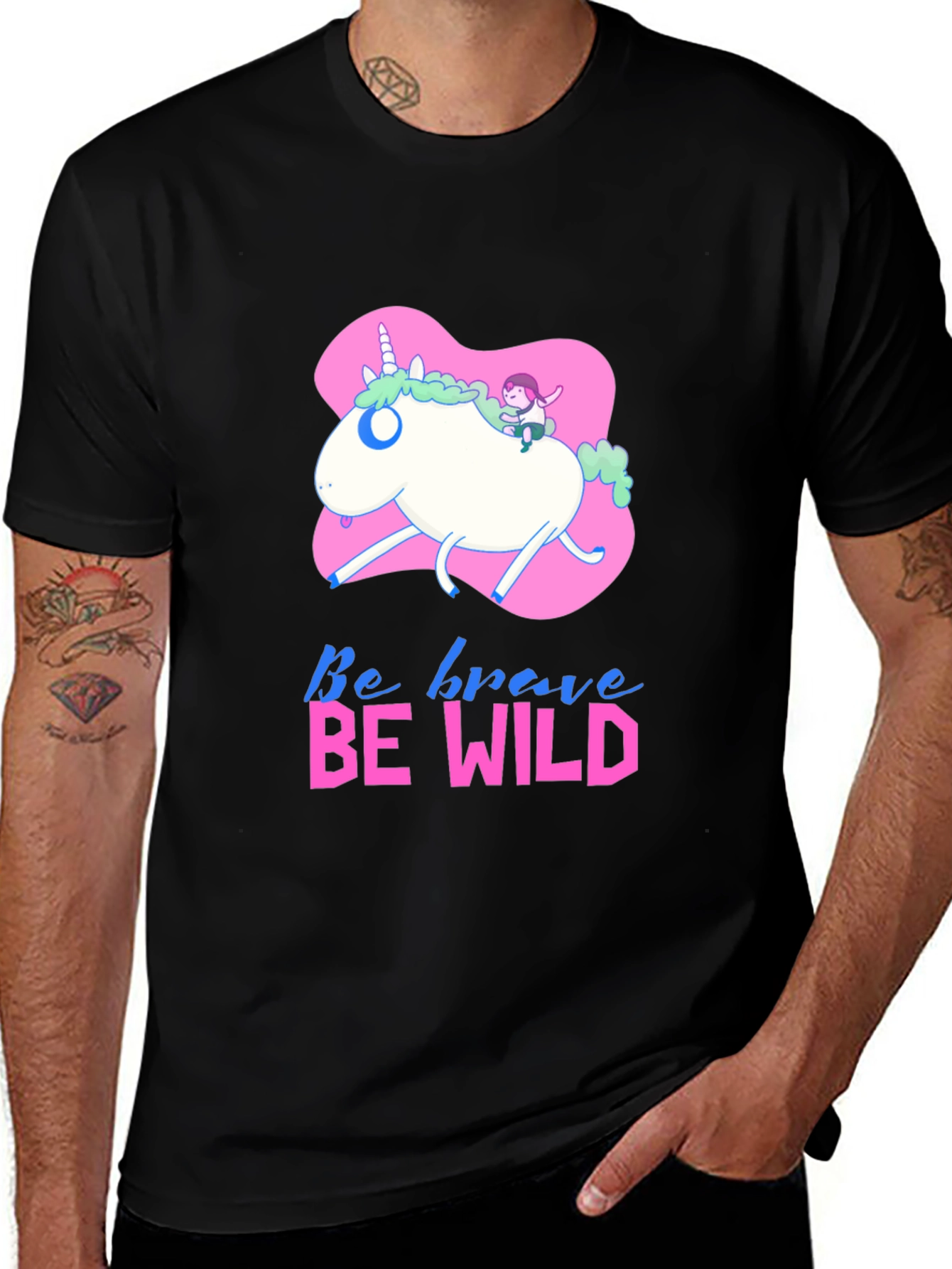 Variant 27 of Be Brave Be Wild Unicorn Graphic Tee
