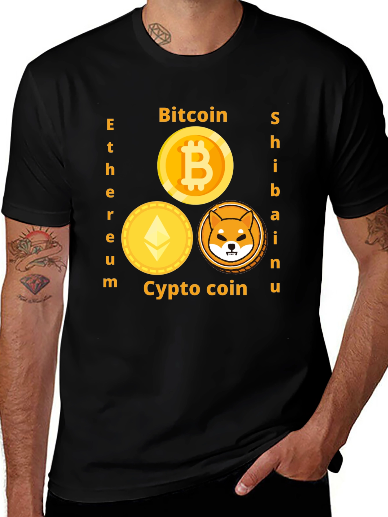 Crypto Coin T-Shirt Bitcoin Ethereum Shiba Inu