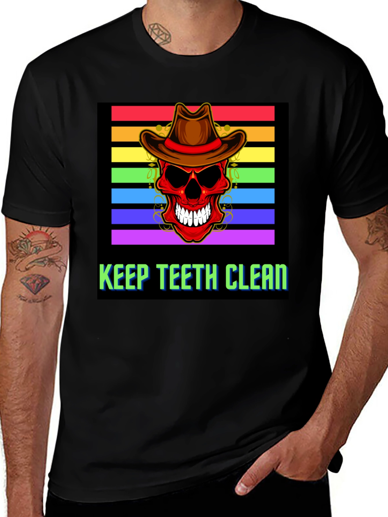 Variant 9 of Keep Teeth Clean Skull T-Shirt