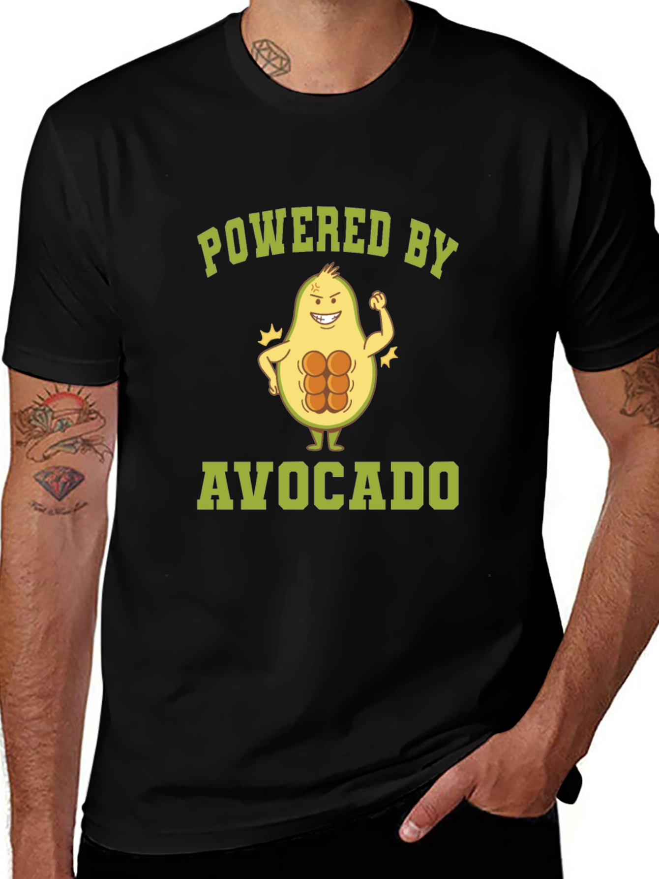 Variant 10 of Powered By Avocado Graphic Tee