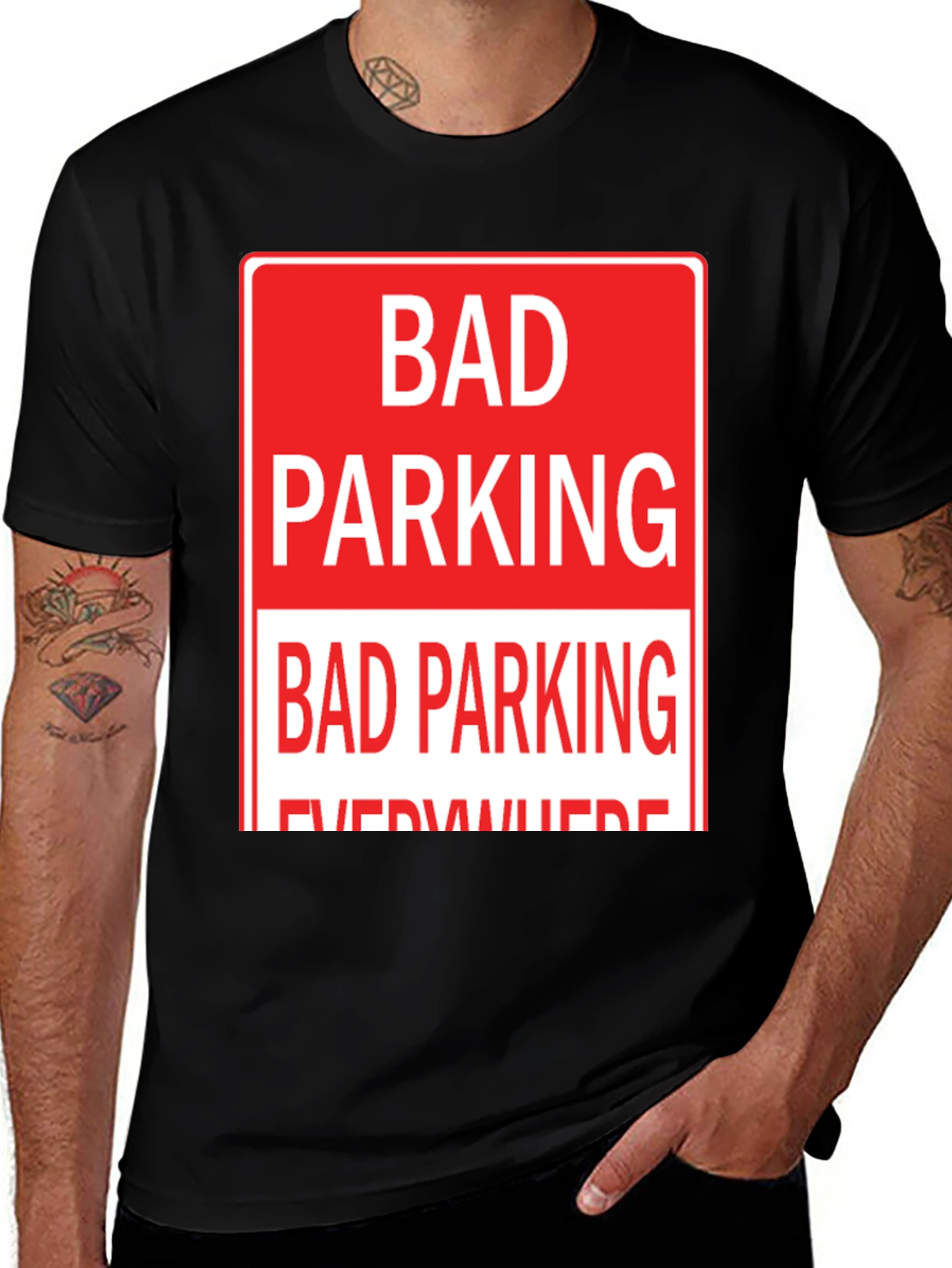 Variant 6 of Bad Parking Everywhere Graphic Tee - Novelty Humor T-Shirt