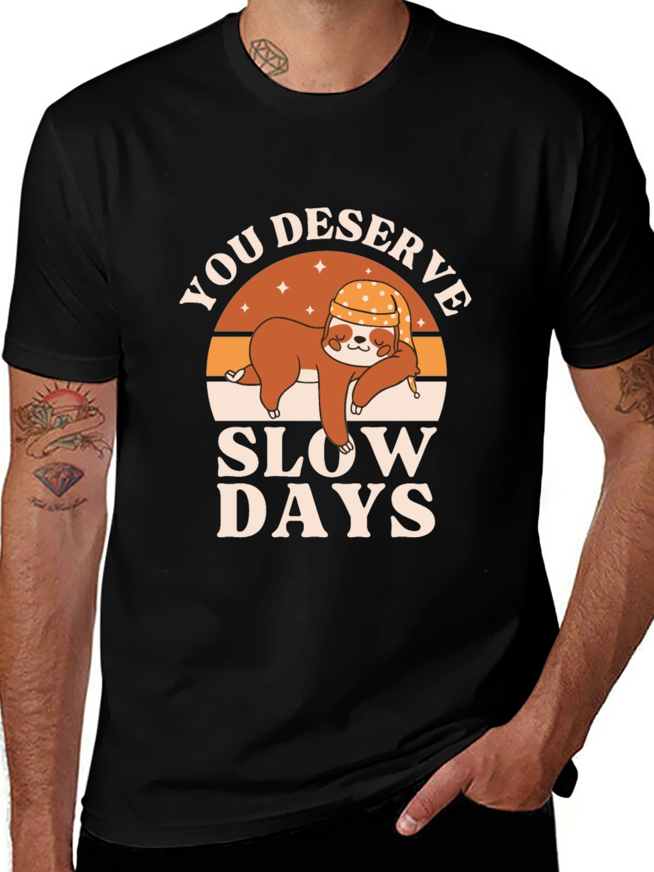 You Deserve Slow Days Sloth Graphic T-Shirt