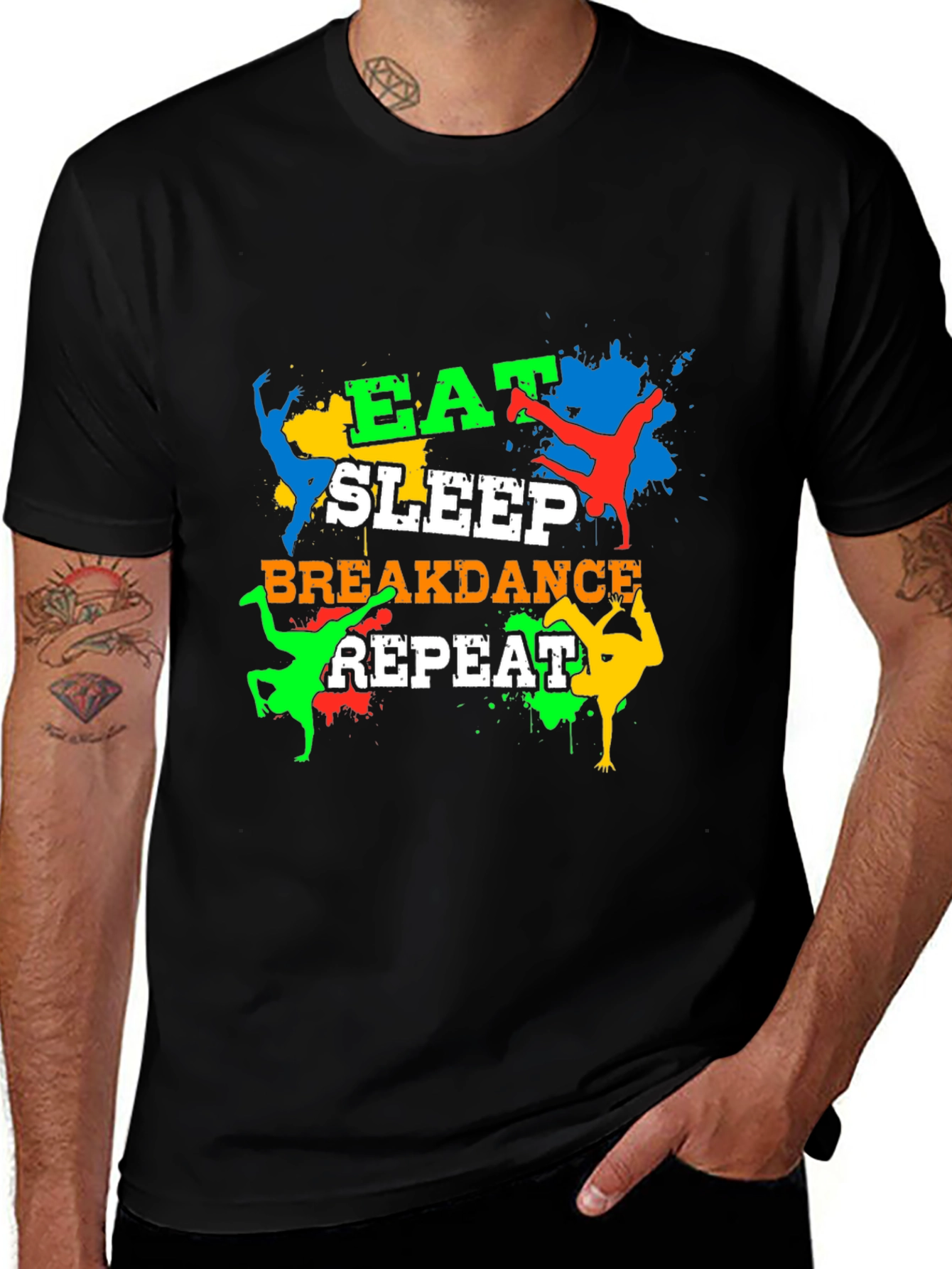 Variant 13 of Eat Sleep Breakdance Repeat Black T-Shirt