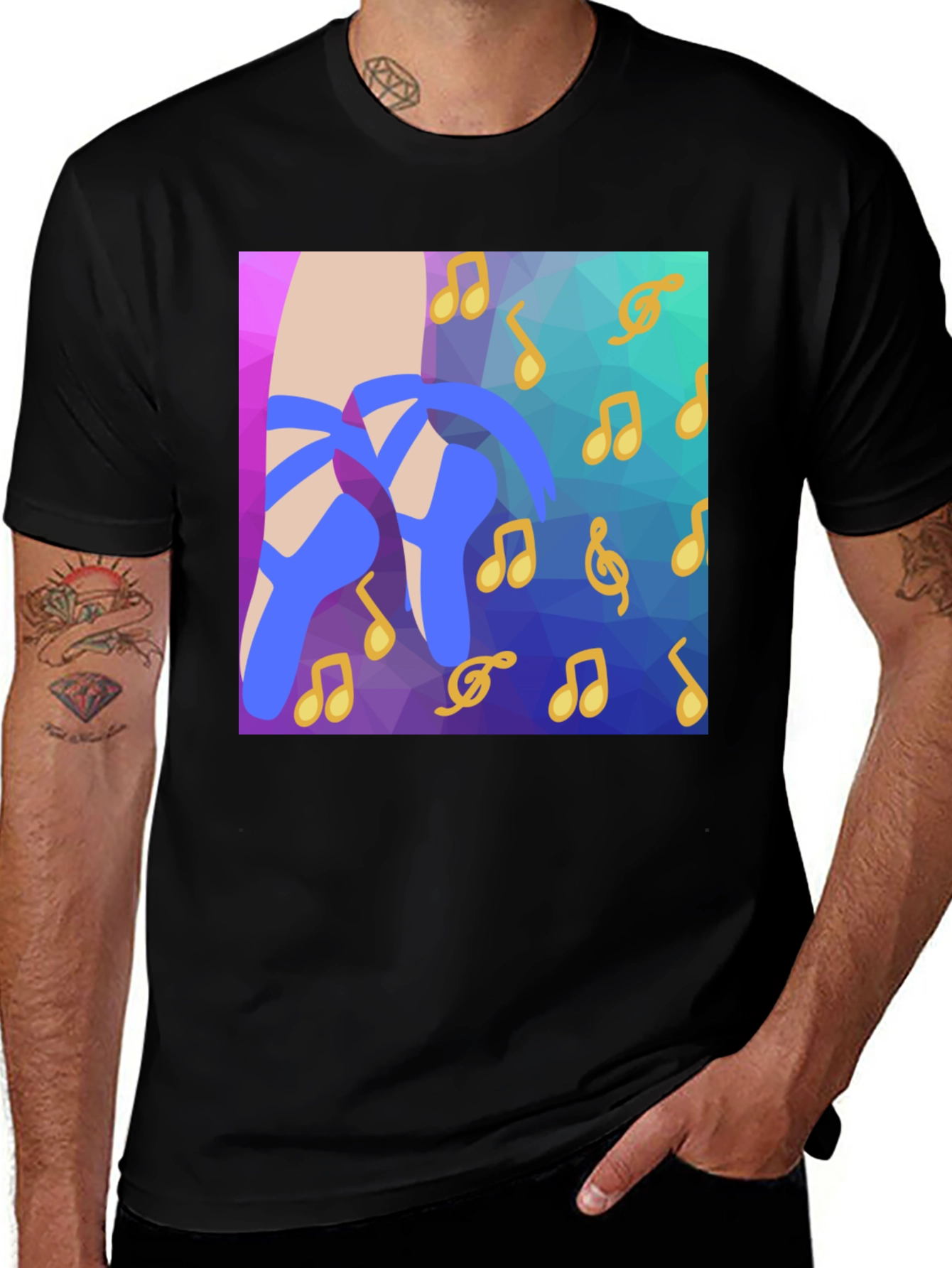 Musical Ballet Shoes Graphic Tee - Stylish & Unique
