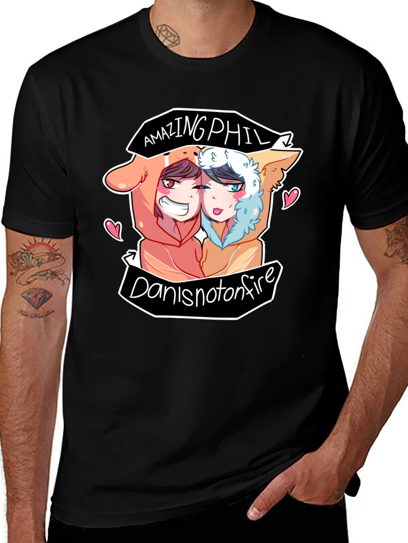 AmazingPhil DanIsNotOnFire Black T-Shirt