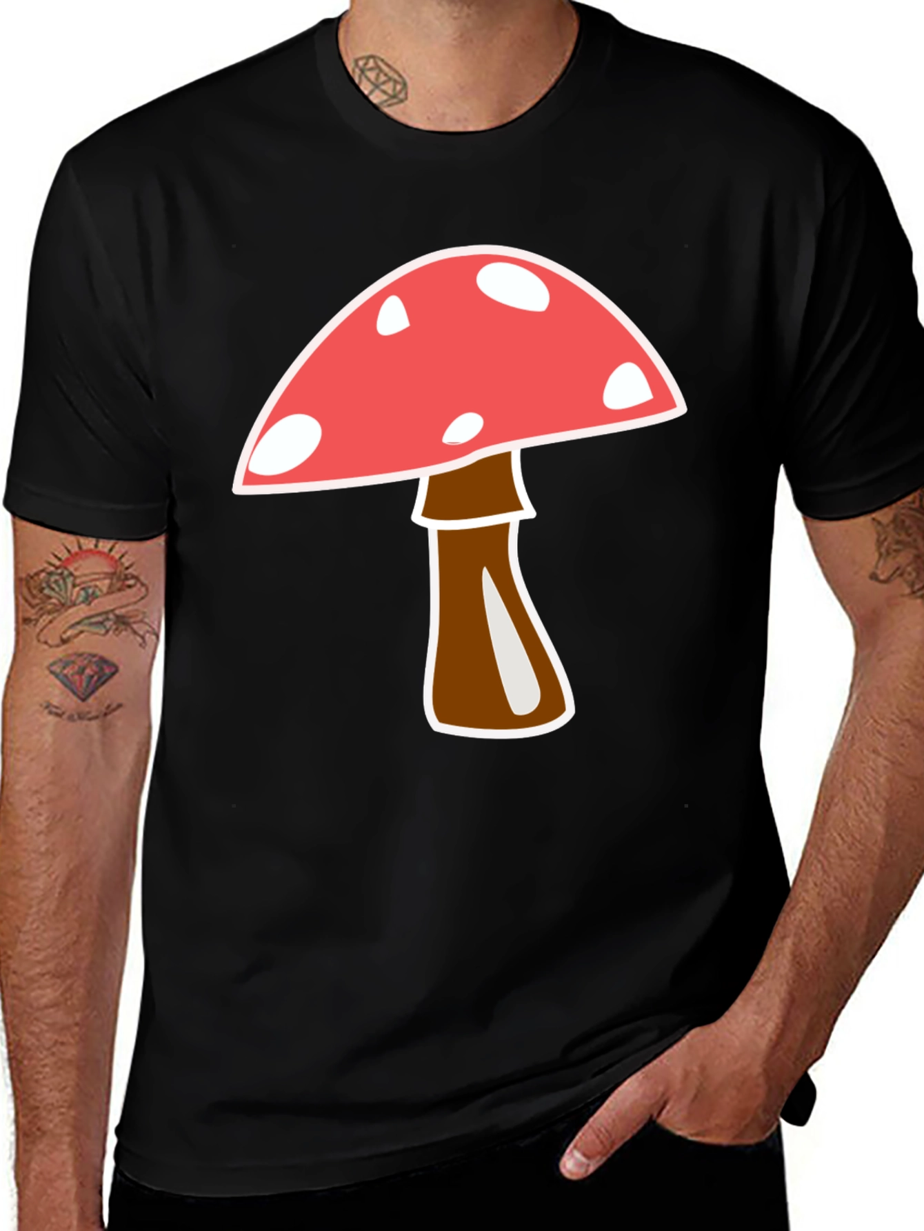 Variant 5 of Mushroom Graphic Tee - Fun Casual Style