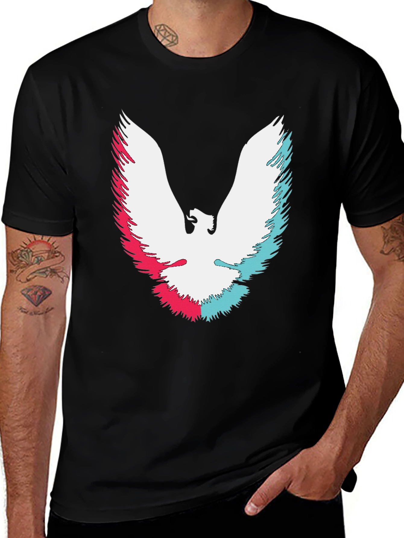 Variant 21 of Phoenix Graphic Tee - Black Cotton Blend, Stylish Design
