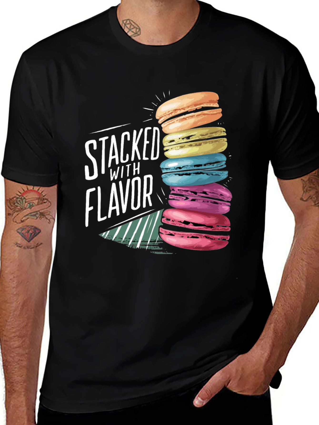 Variant 29 of Stacked with Flavor Macaron T-Shirt