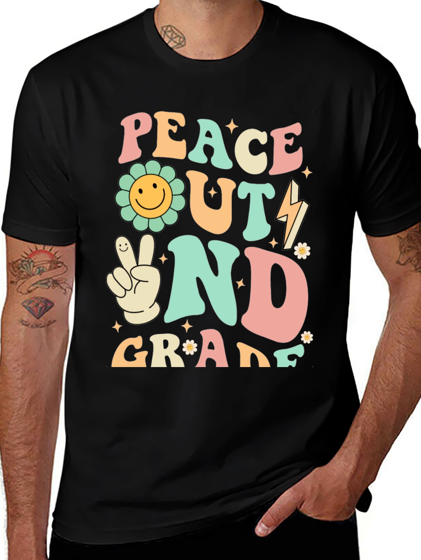 Variant 14 of Peace Out 2nd Grade Retro Graphic T-Shirt