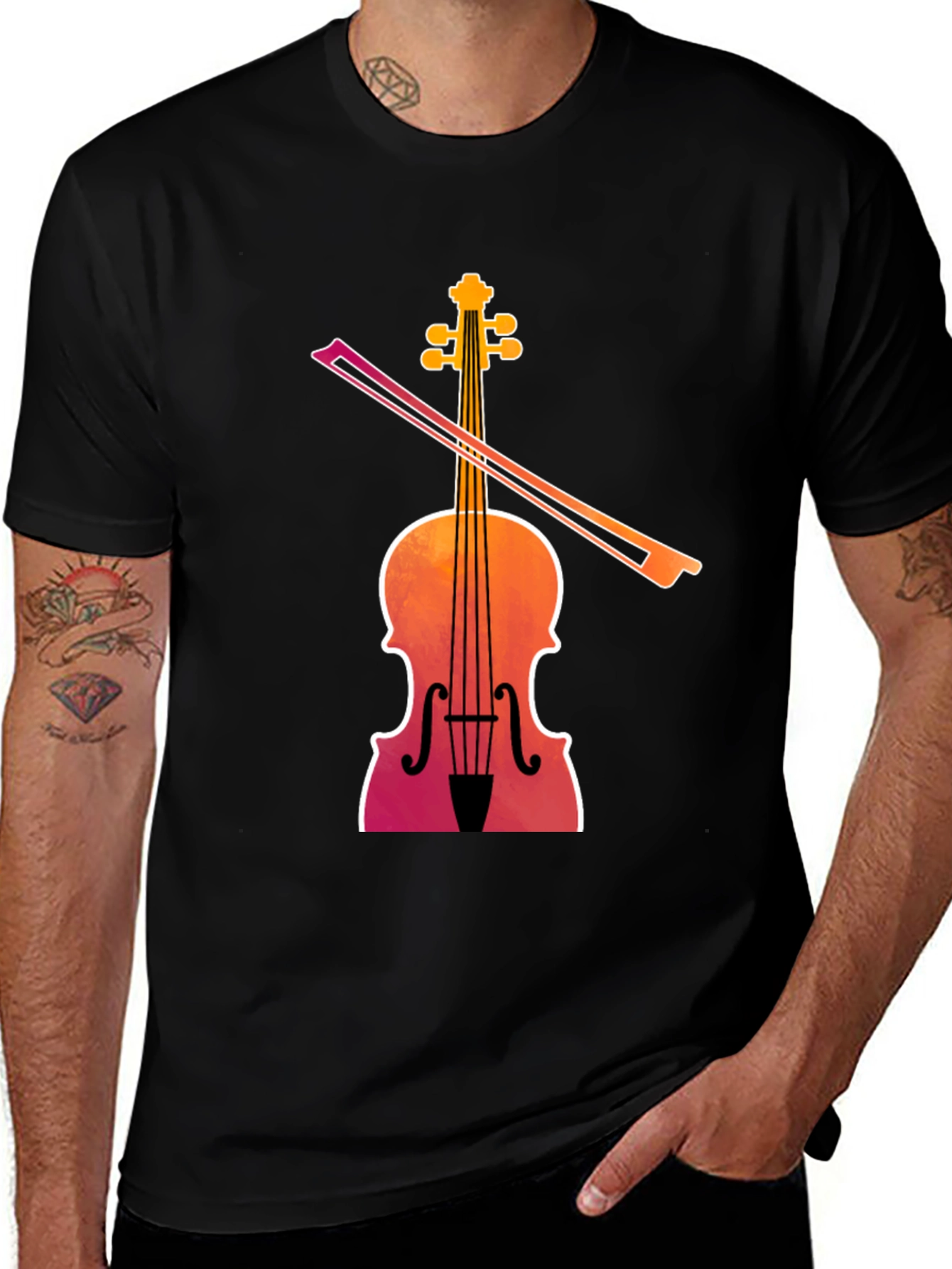 Variant 21 of Violin Graphic Tee - Musical Instrument T-Shirt