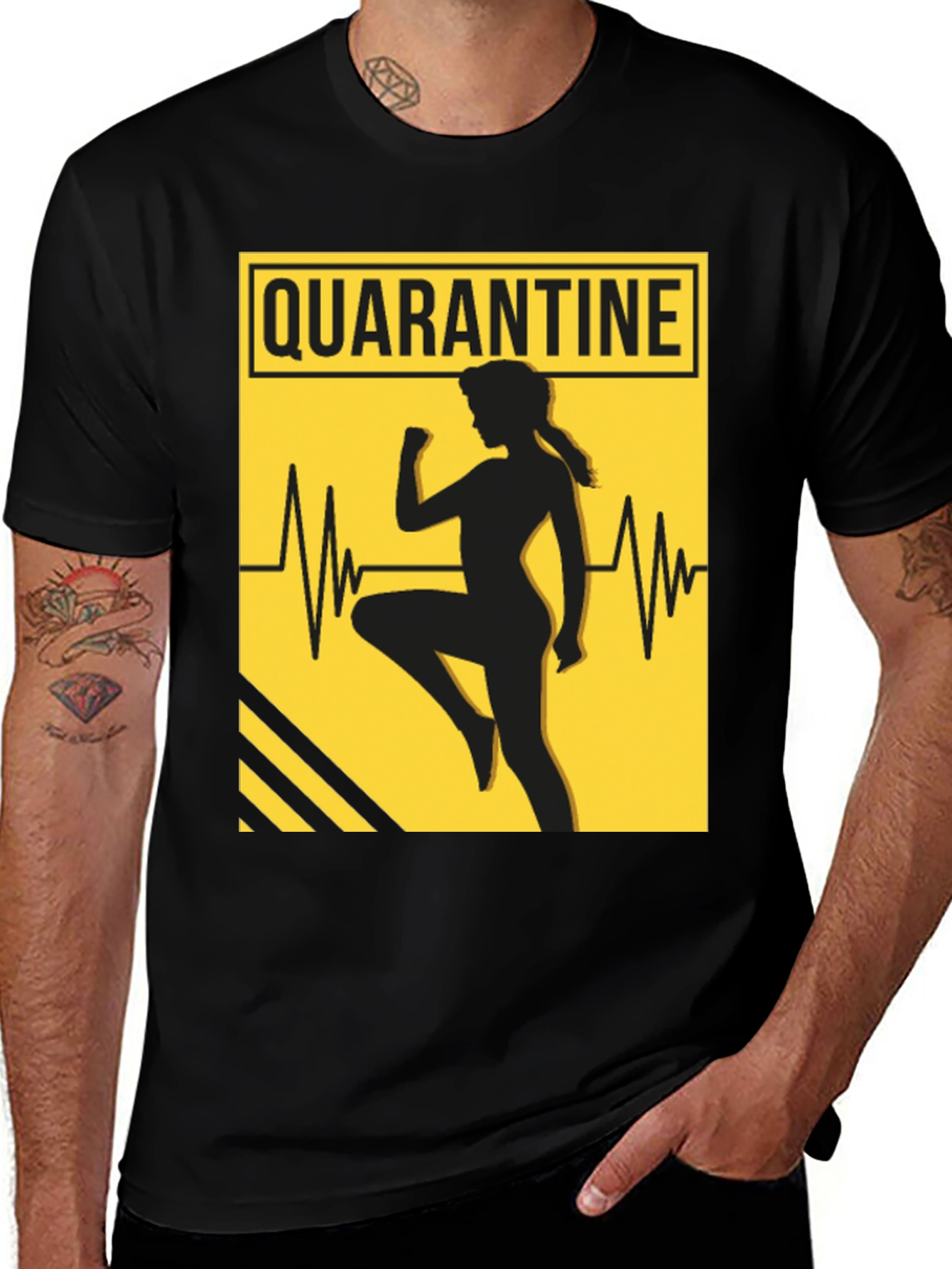 Variant 19 of Quarantine Workout T-Shirt - Stay Active in Style