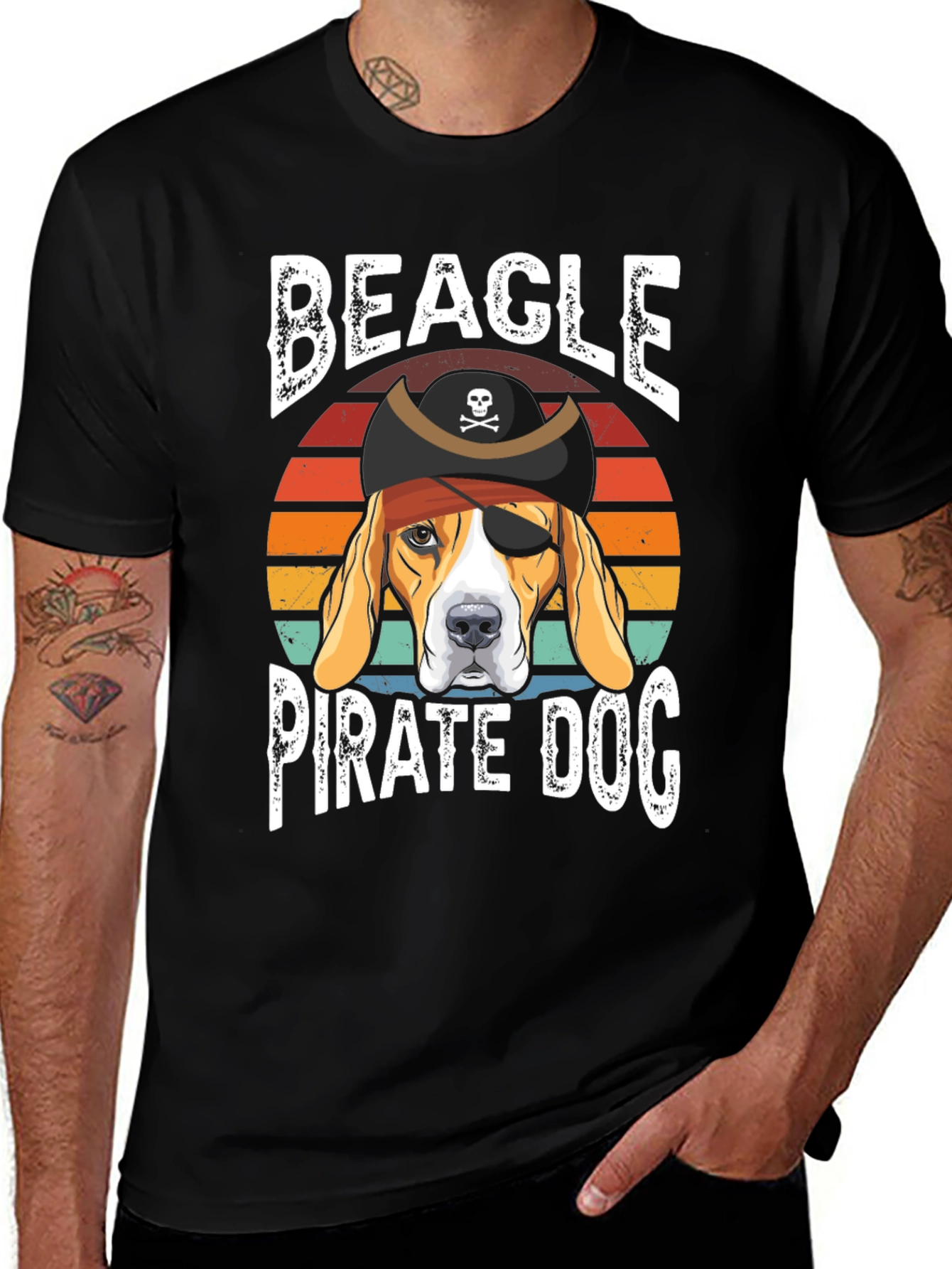 Beagle Pirate Dog Graphic T-Shirt
