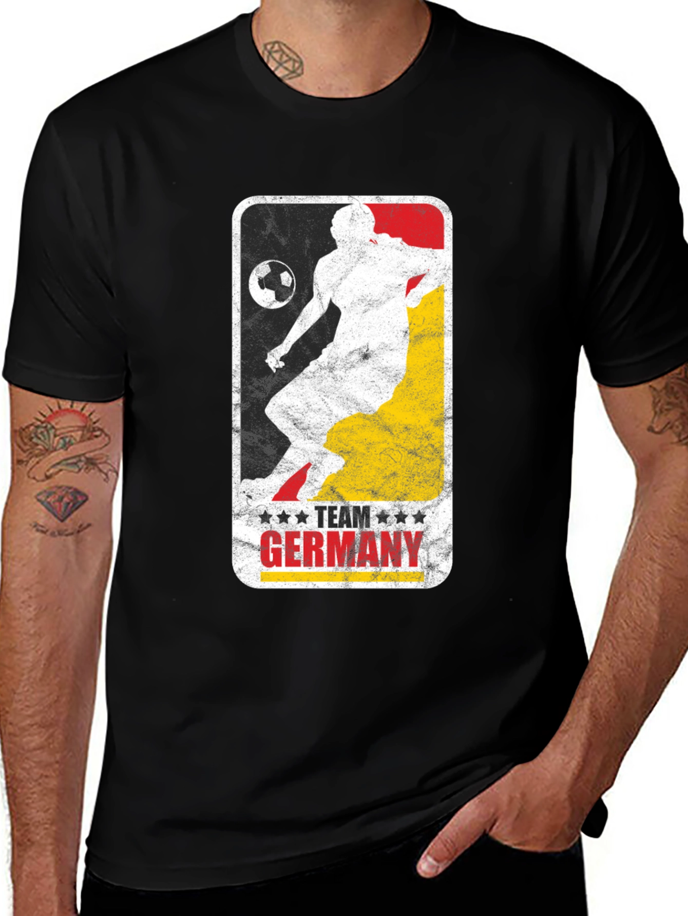 Germany Soccer Team T-Shirt - Black Graphic Tee