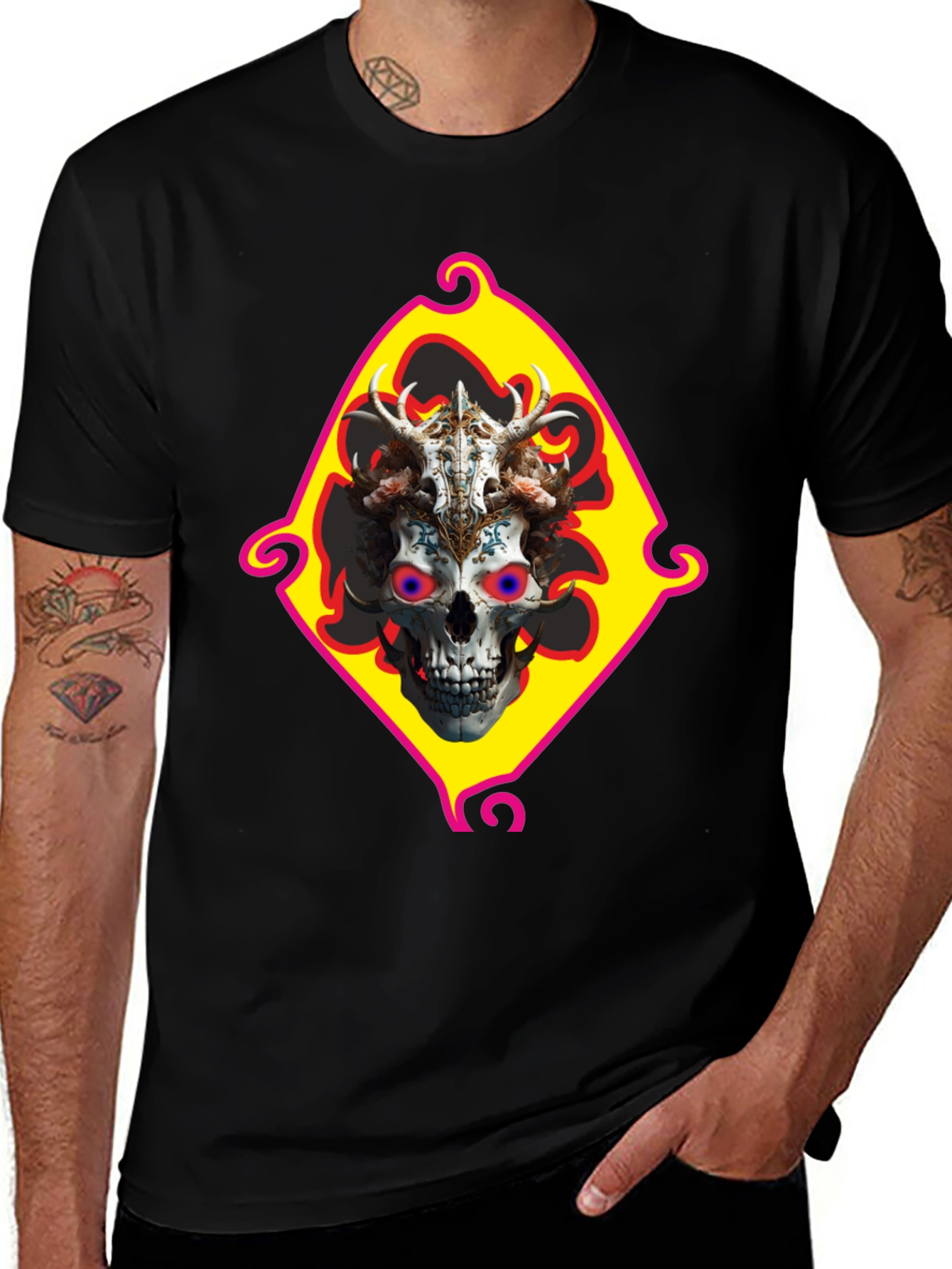 Variant 3 of Skull Art Graphic T-Shirt - Edgy Fashion