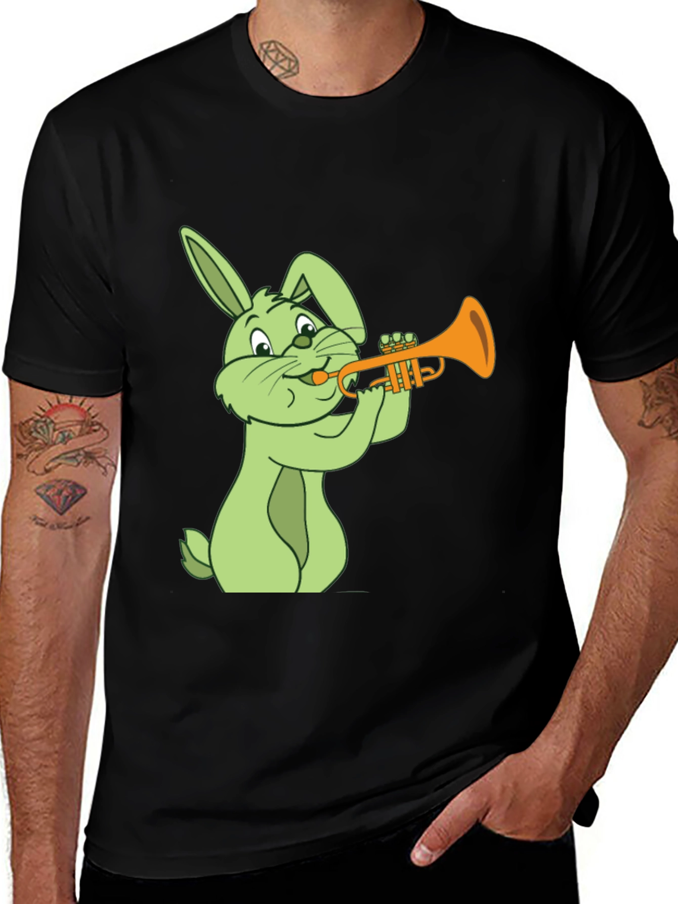 Variant 9 of Rabbit Trumpet Player Graphic Tee