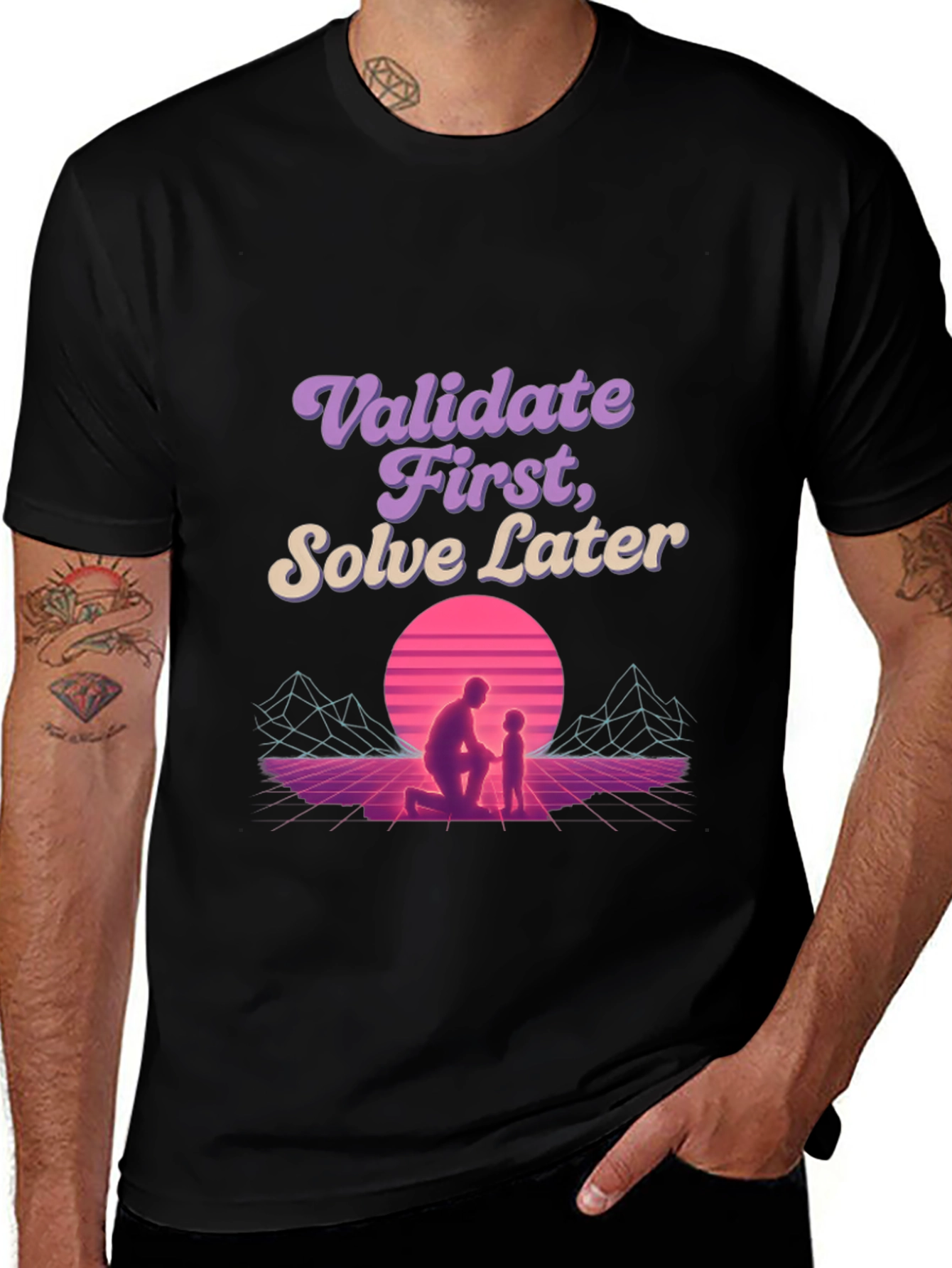 Variant 15 of Validate First, Solve Later Retro T-Shirt