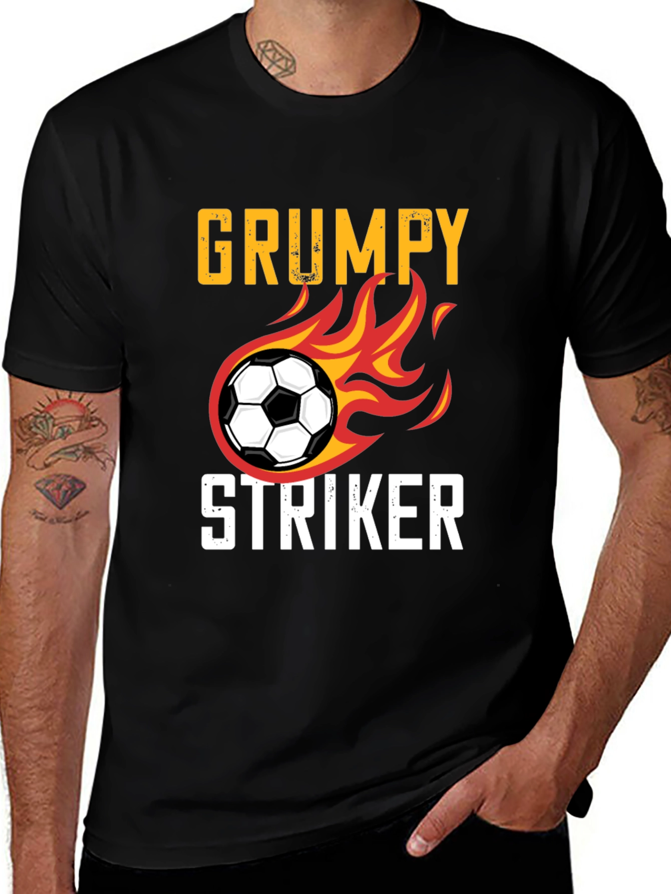 Grumpy Striker Soccer T-Shirt - Funny Sportswear