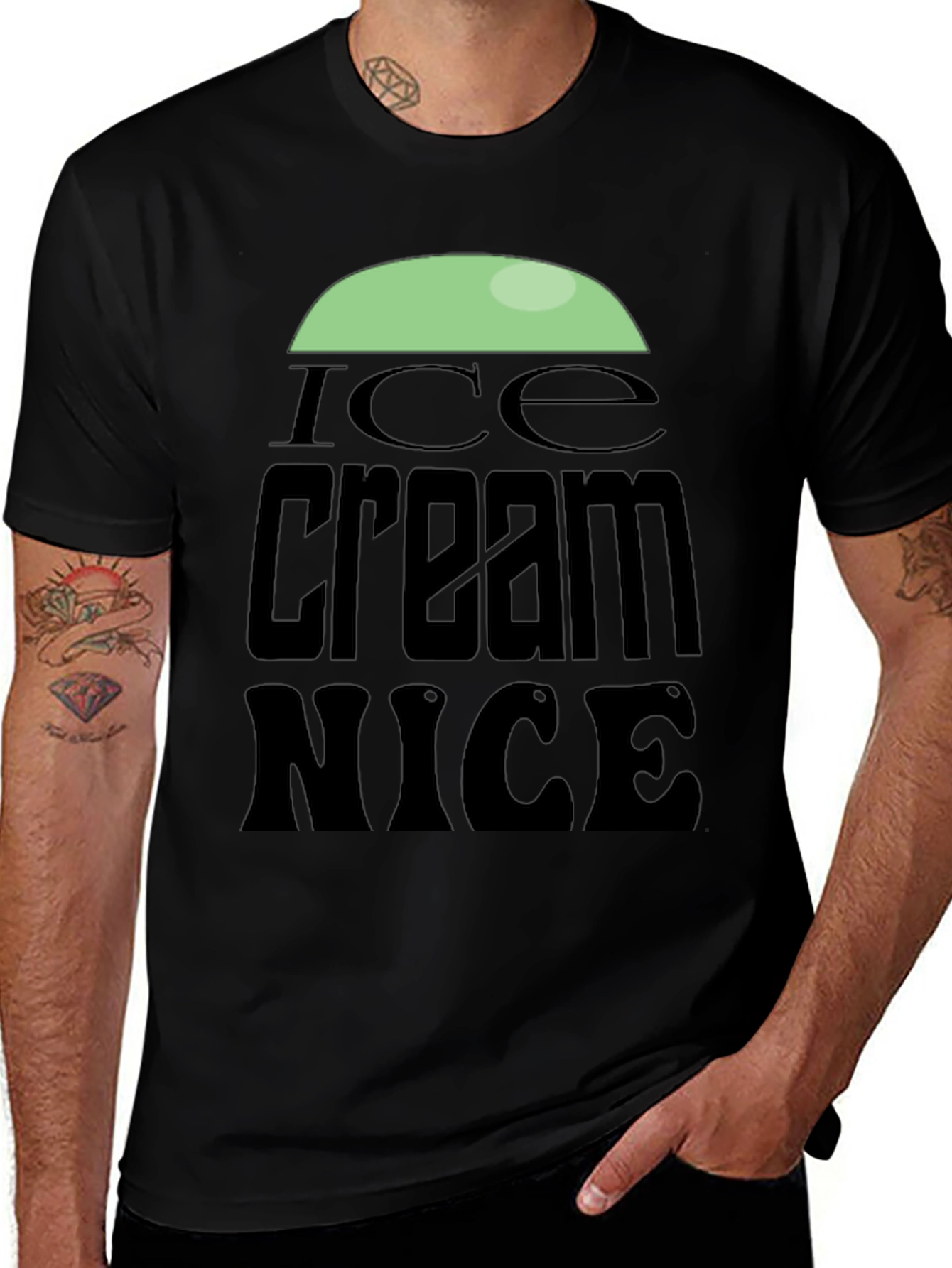 Variant 19 of Ice Cream Nice Black T-Shirt