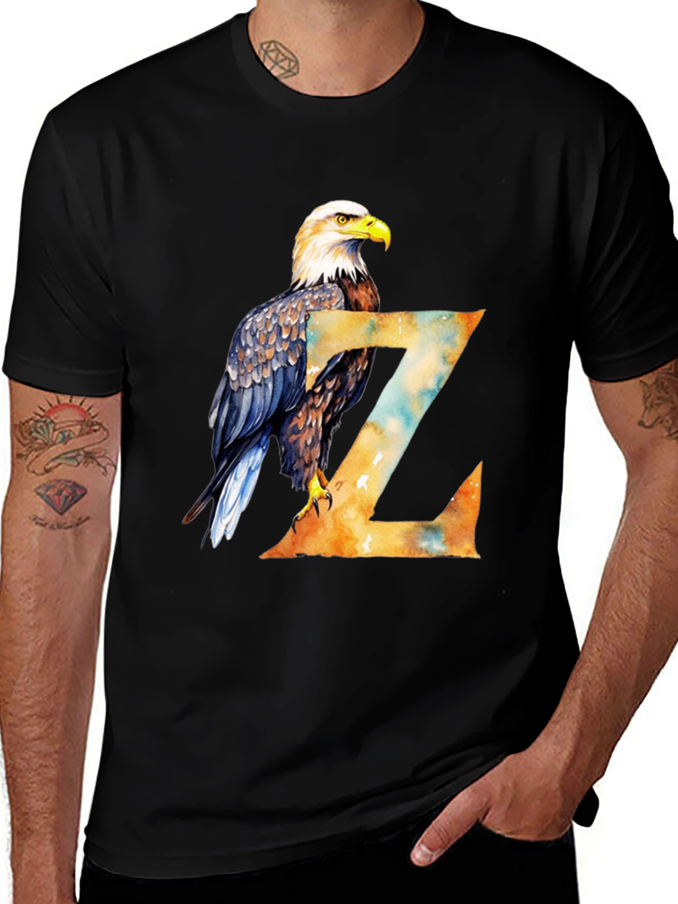 Variant 29 of Eagle & Letter Z Graphic Print Men's T-Shirt