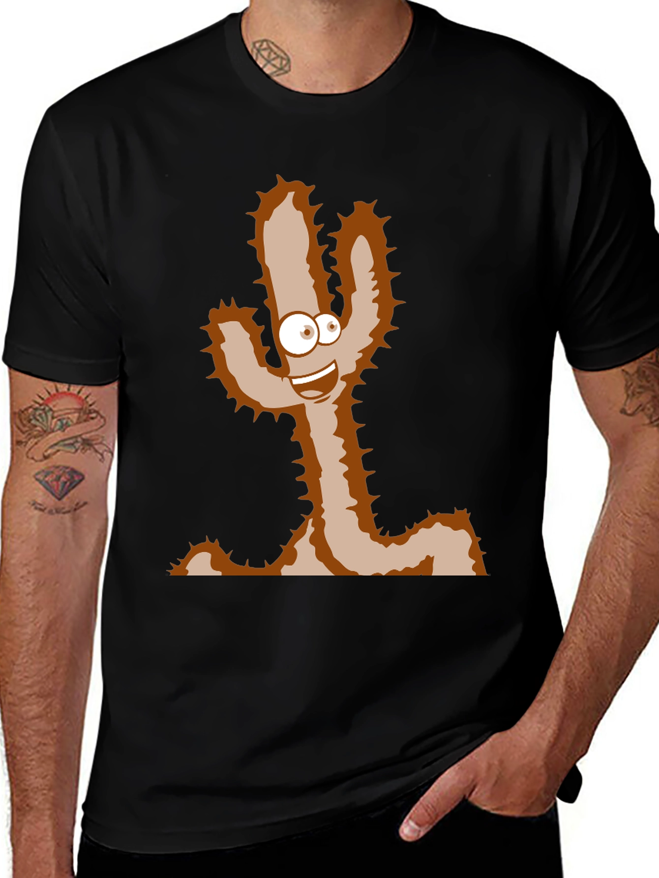 Variant 4 of Cartoon Cactus T-Shirt - Funny Desert Plant Tee