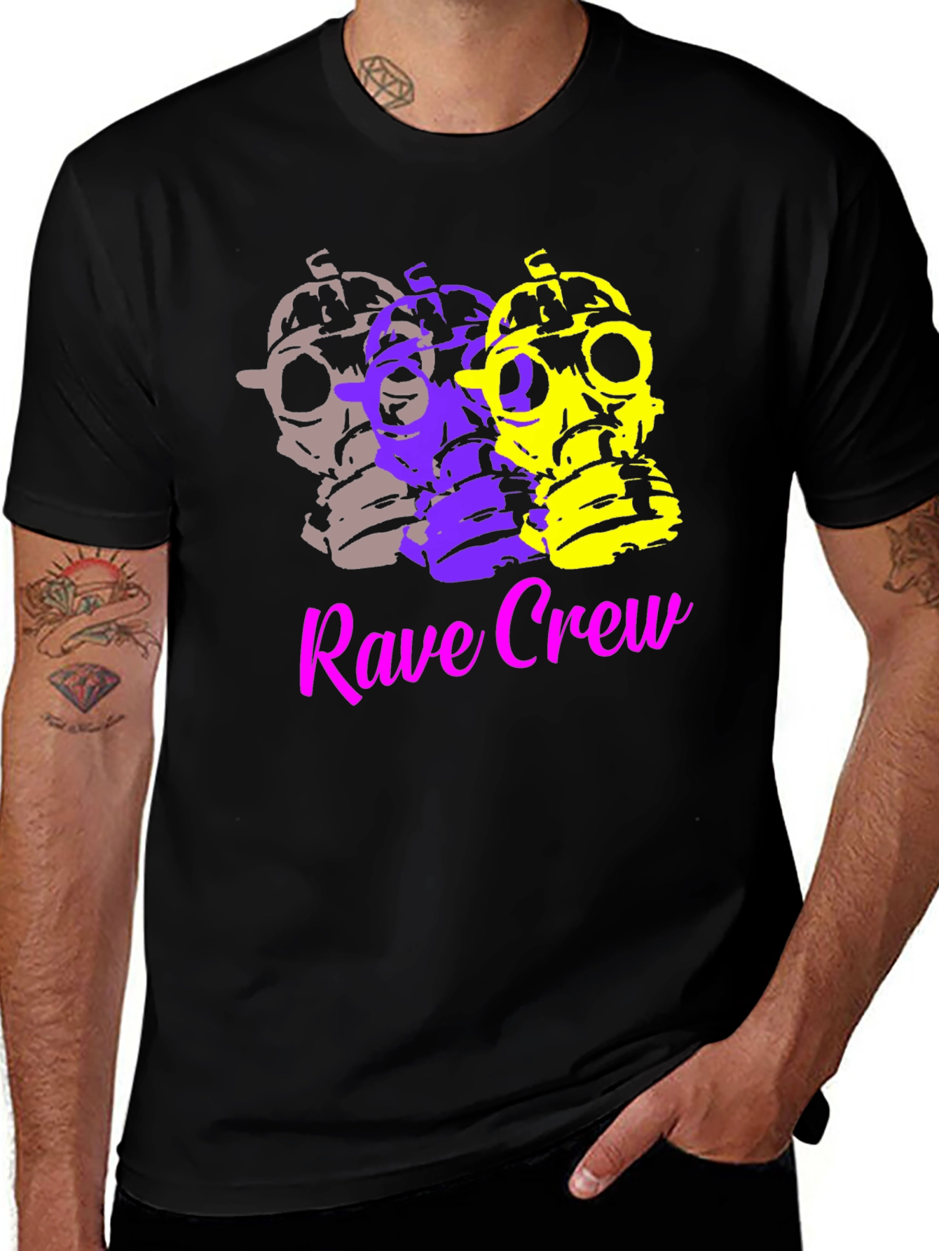 Variant 9 of Rave Crew Gas Mask Graphic T-Shirt