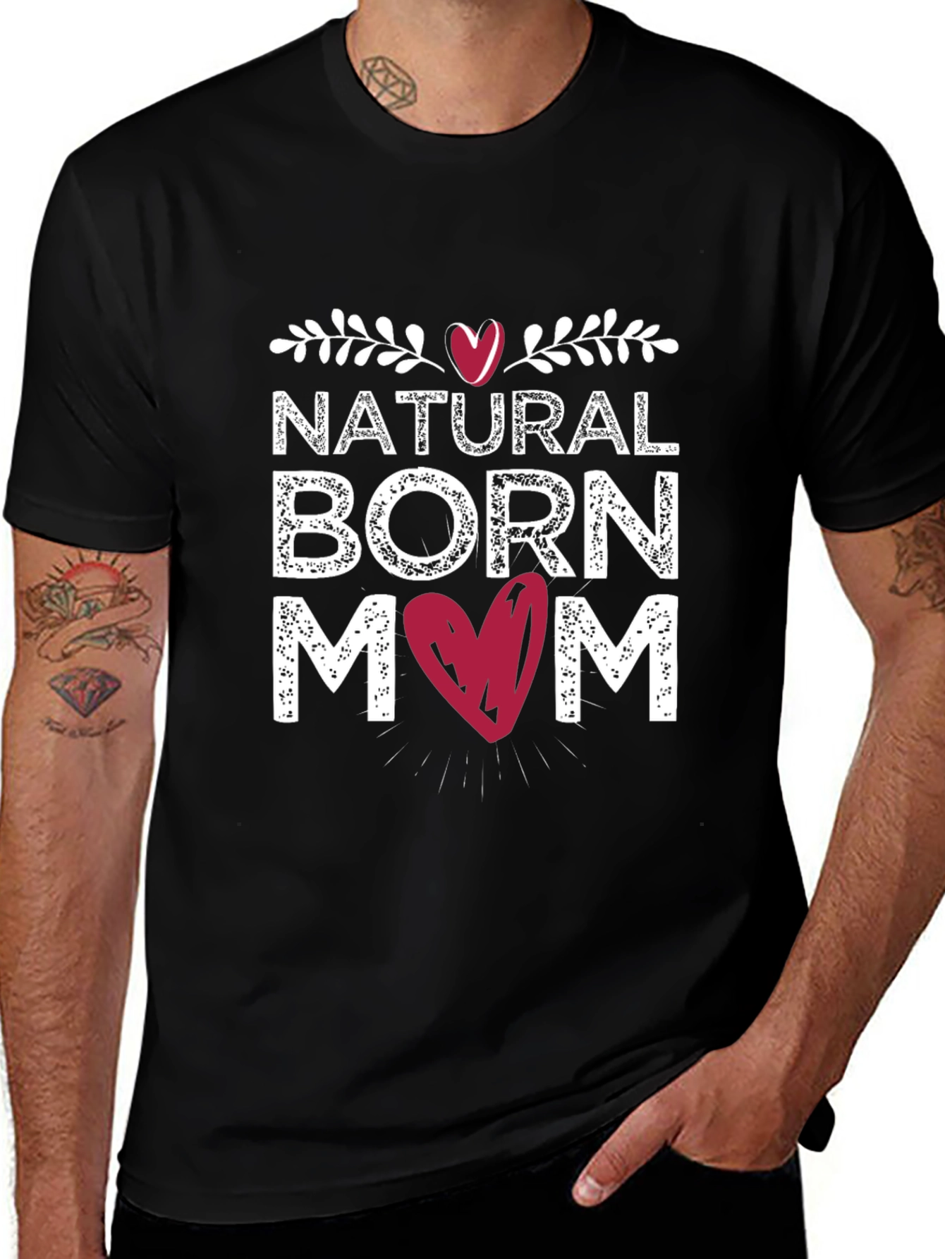 Natural Born Mom Black T-Shirt