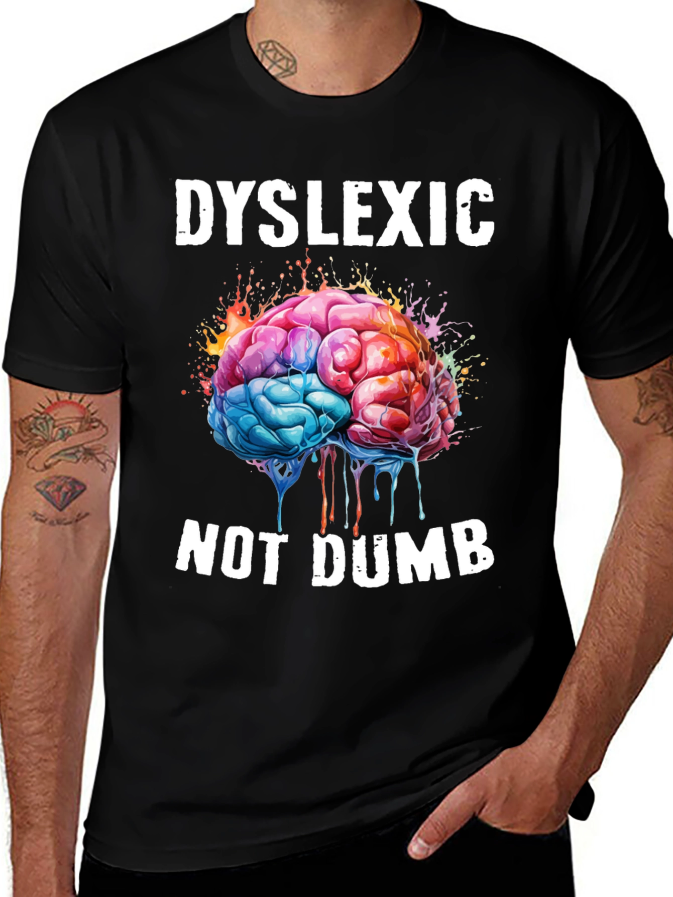 Variant 23 of Dyslexic Not Dumb T-Shirt - Brain Graphic Tee