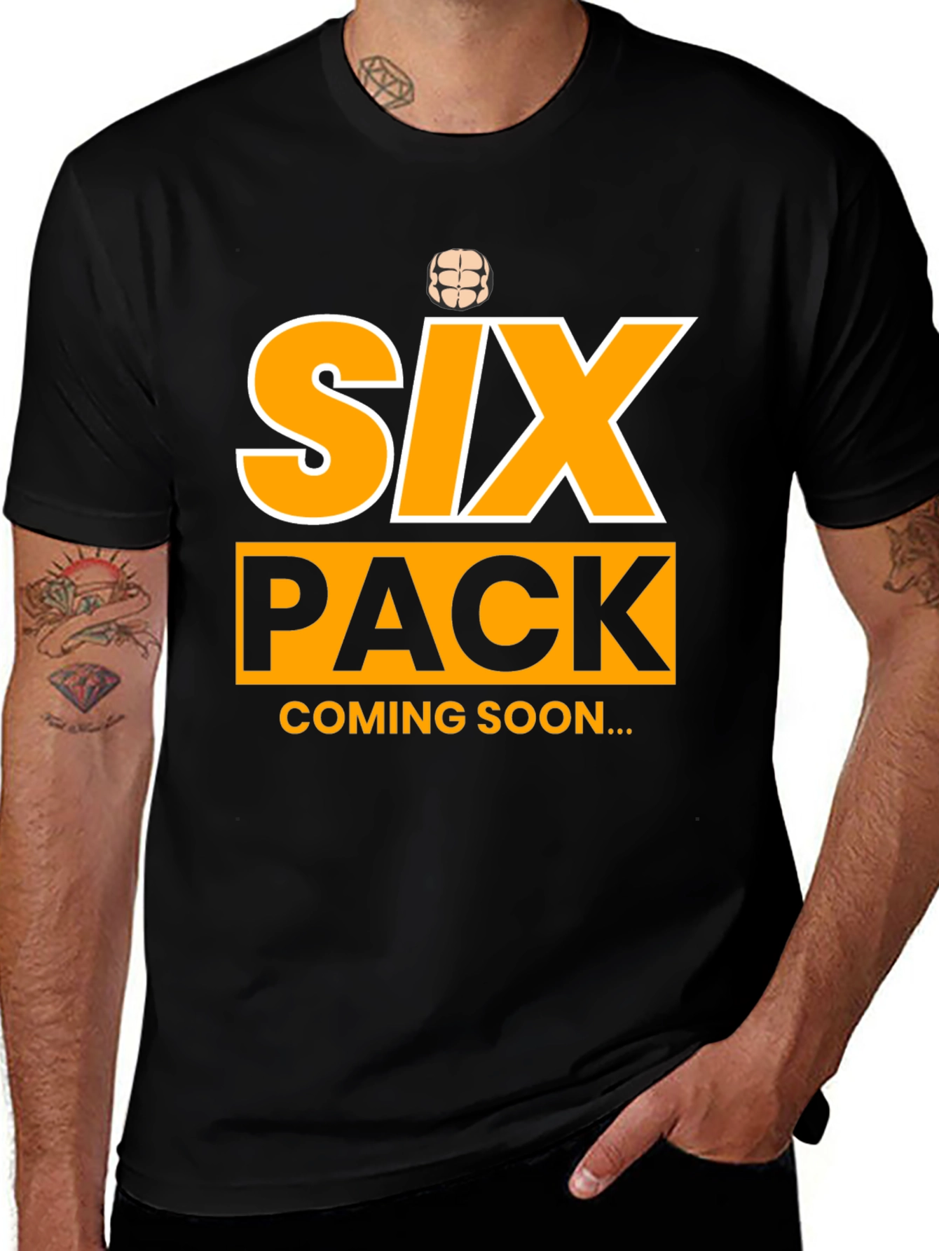 Six Pack Coming Soon T-Shirt - Black