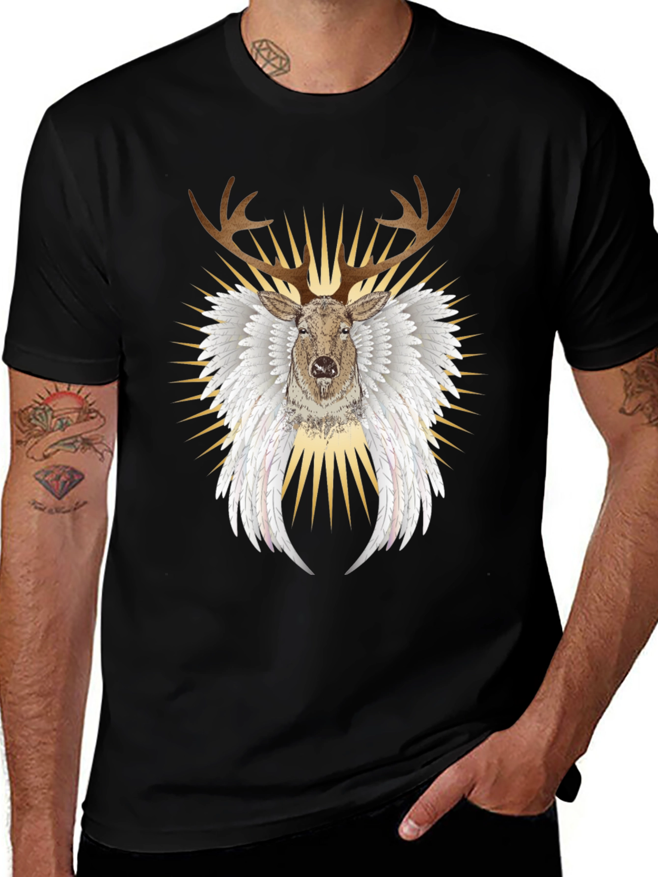 Variant 30 of Deer Angel Wings Graphic Tee