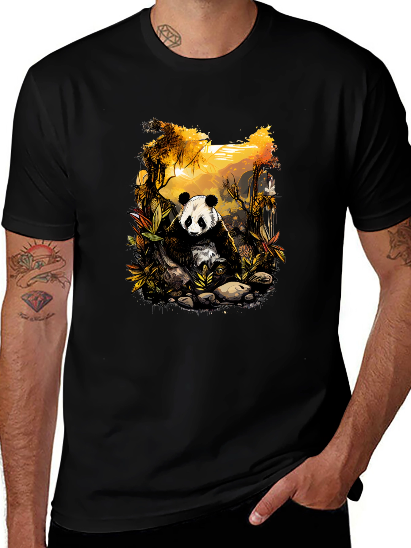 Variant 13 of Panda in Jungle Graphic Tee