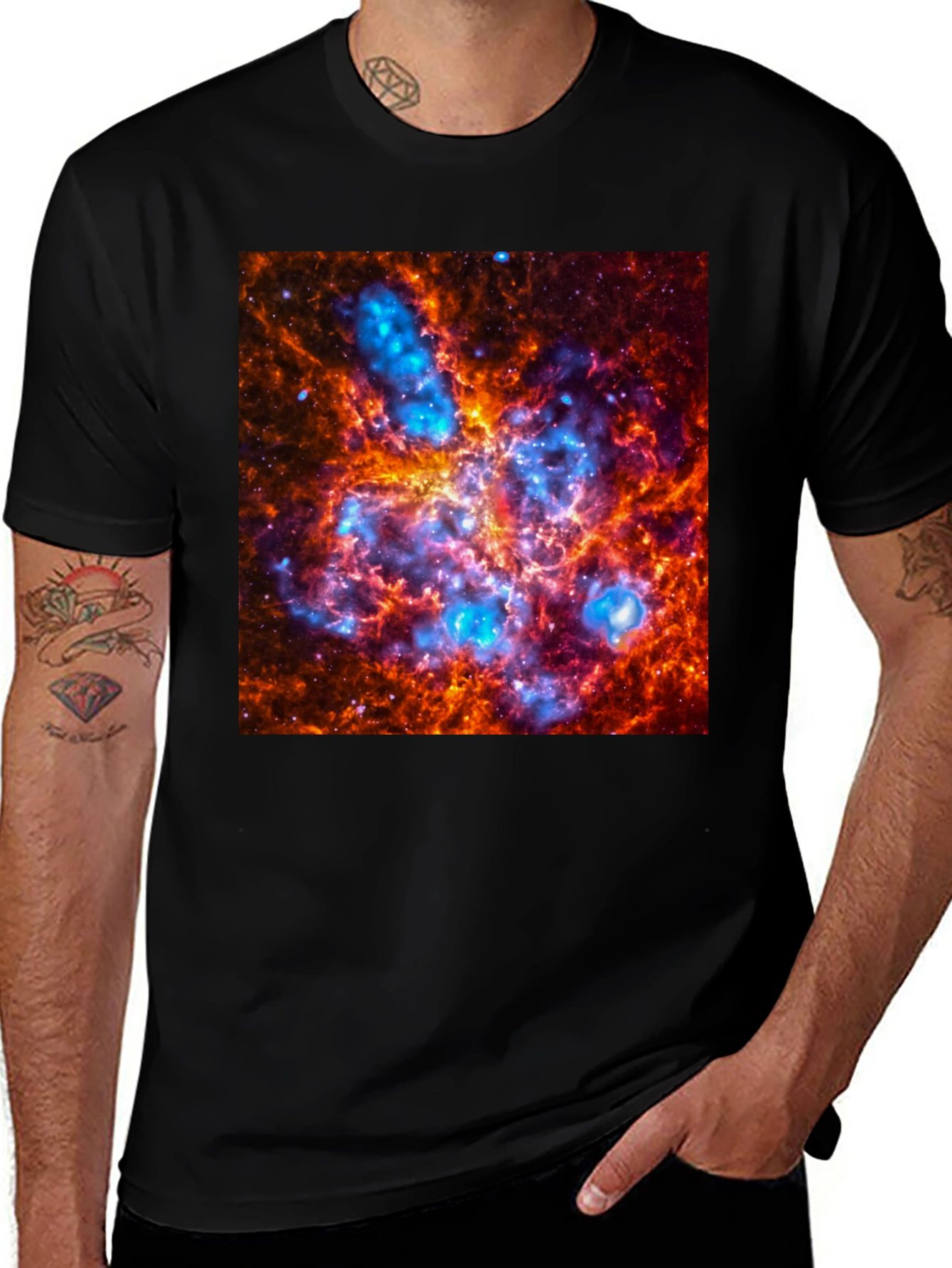 Variant 14 of Nebula Print Black T-Shirt