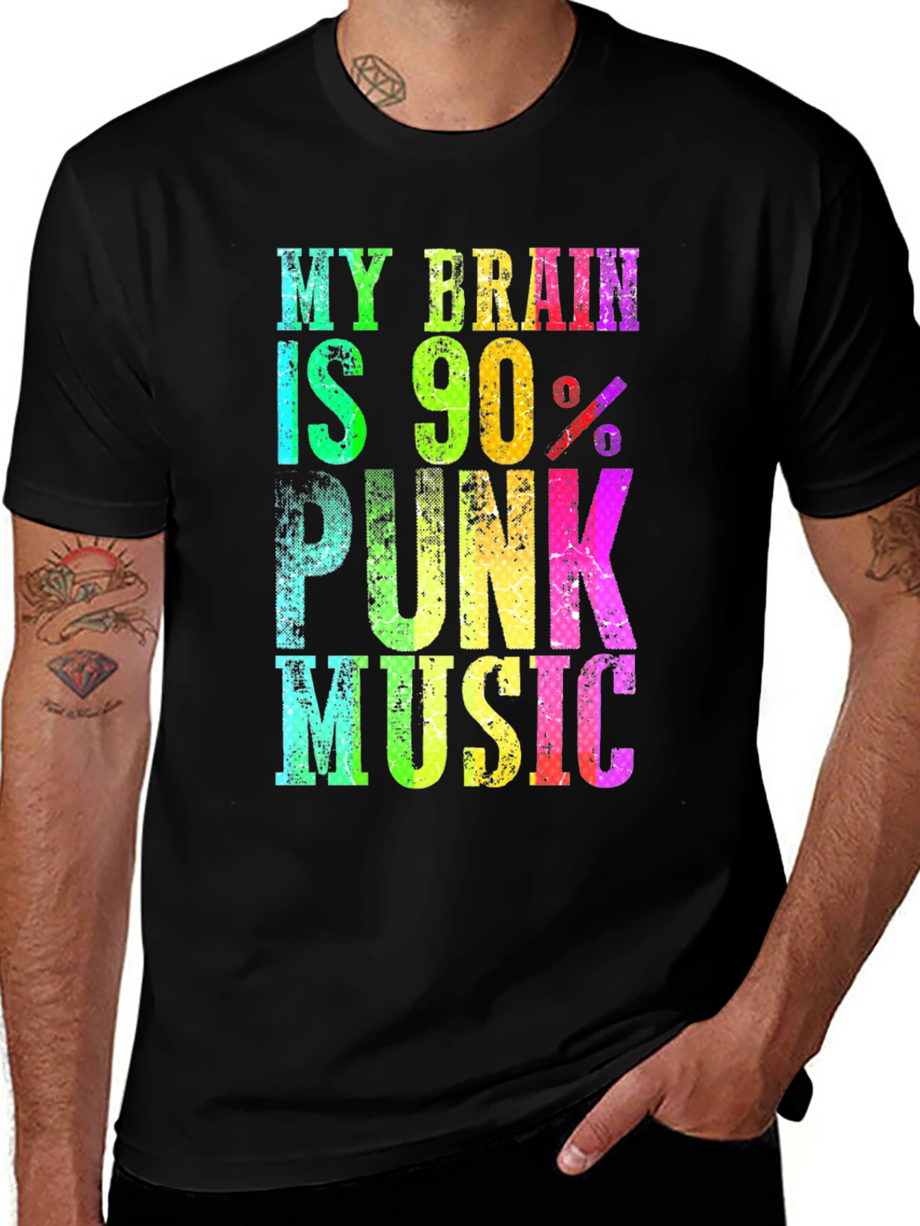 Variant 19 of My Brain Is 90% Punk Music Graphic Tee