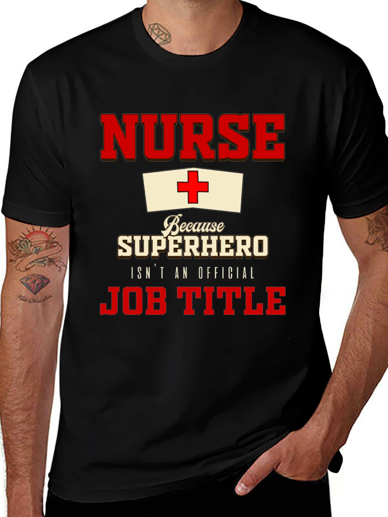Variant 14 of Nurse Superhero T-Shirt - Official Job Title