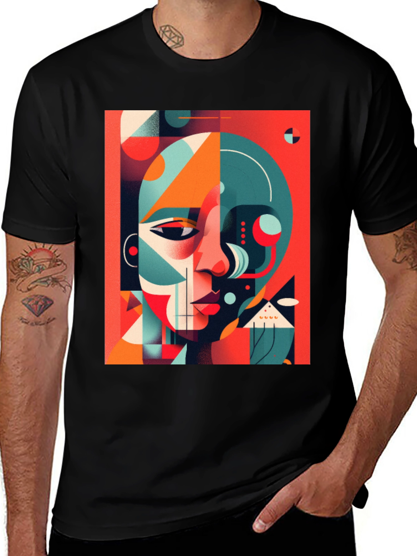 Variant 13 of Abstract Face Graphic Tee