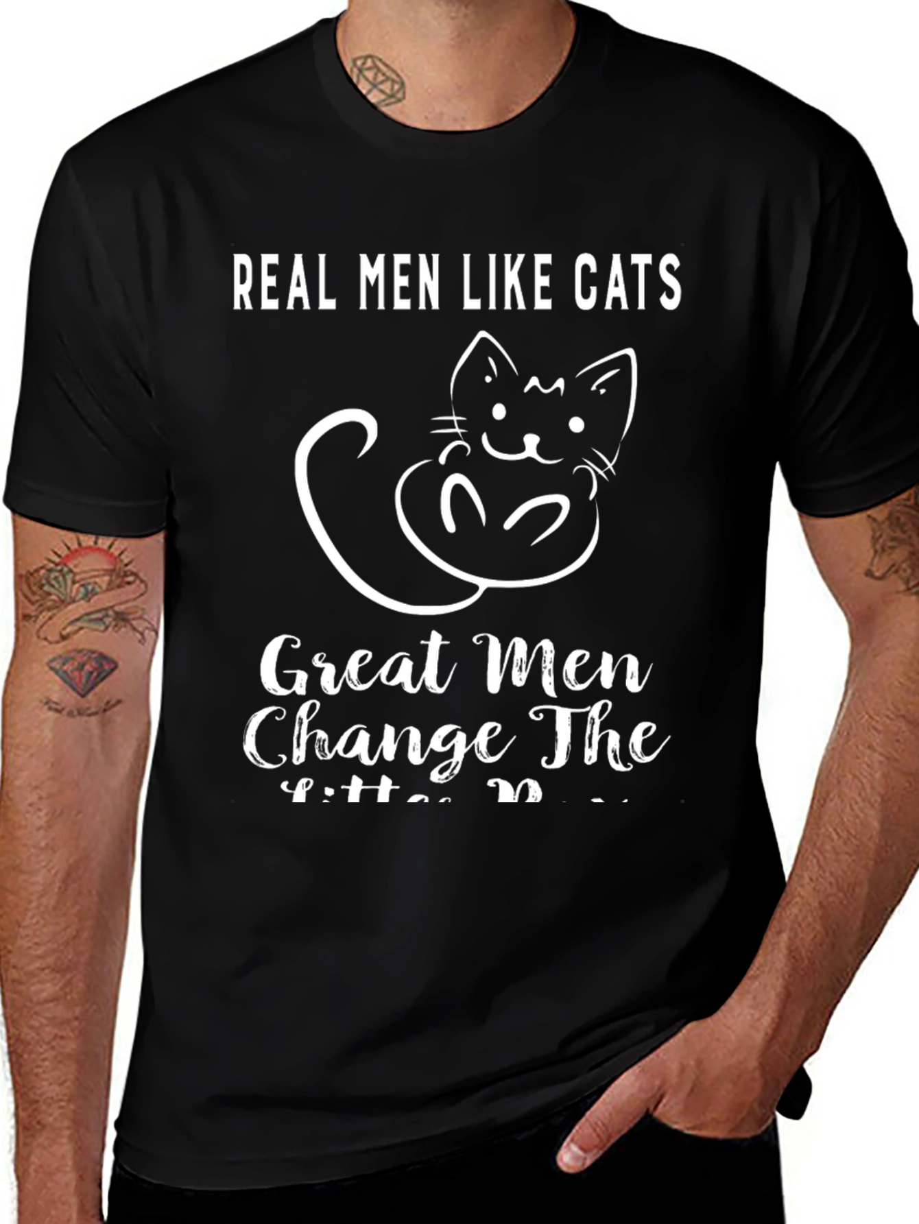 Variant 16 of Real Men Like Cats T-Shirt Funny Cat Lover Tee